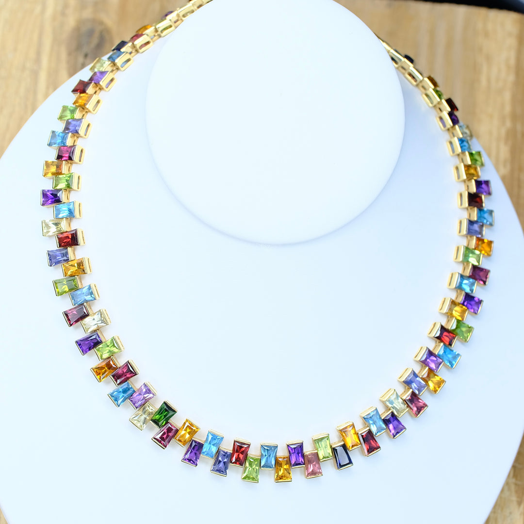 Rainbow Necklace 14K Yellow Gold - Luxuriant Concierge