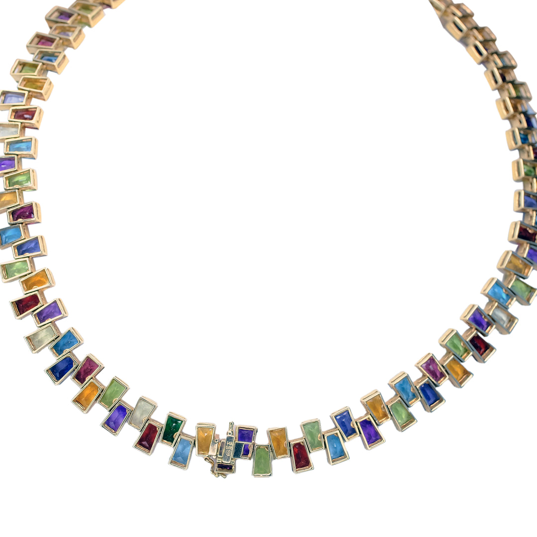 Rainbow Necklace 14K Yellow Gold - Luxuriant Concierge