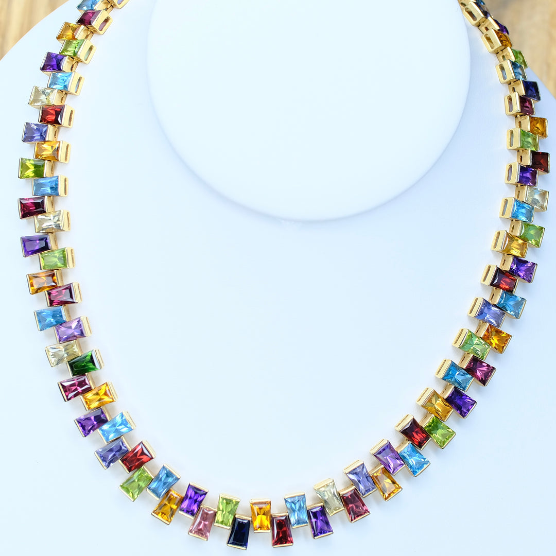 Rainbow Necklace 14K Yellow Gold - Luxuriant Concierge