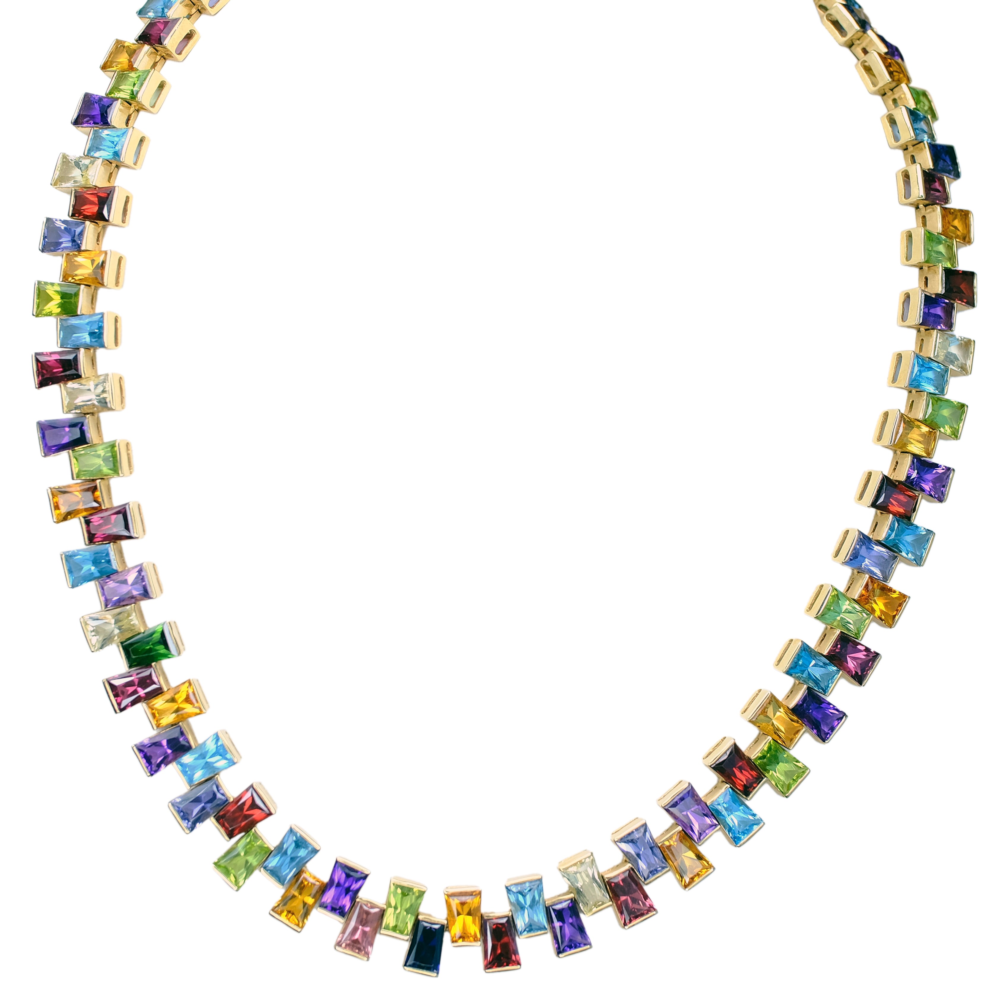 Rainbow Necklace 14K Yellow Gold - Luxuriant Concierge