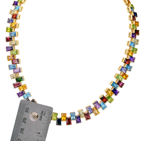 Rainbow Necklace 14K Yellow Gold - Luxuriant Concierge