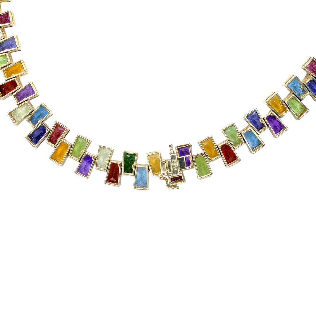 Rainbow Necklace 14K Yellow Gold - Luxuriant Concierge