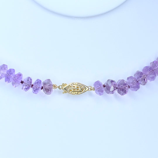 AMETHYST NECKLACE W/ 14K YELLOW GOLD VINTAGE LOCK - Luxuriant Concierge