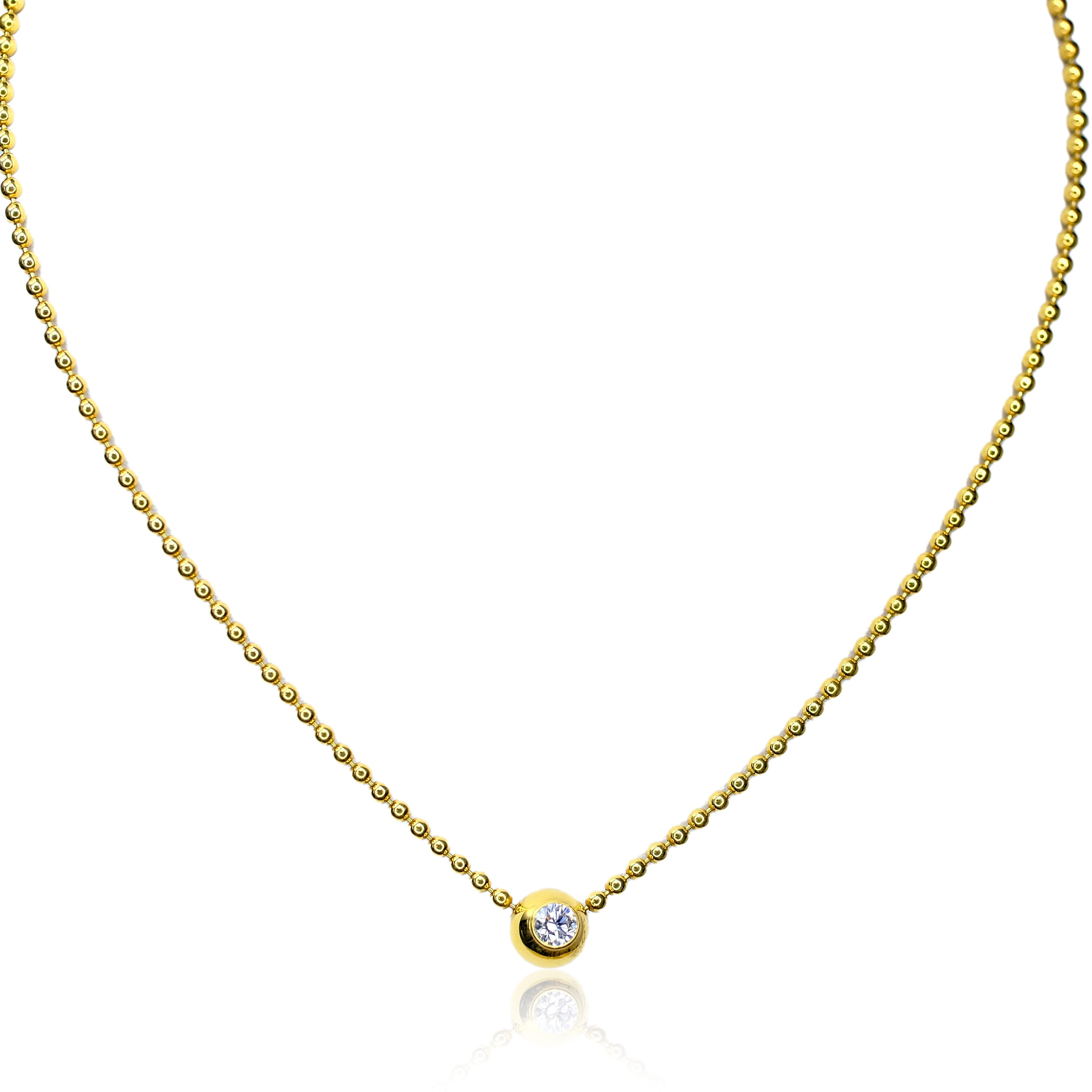 CARTIER 18K YELLOW GOLD DIAMOND BEAD NECKLACE - Luxuriant Concierge