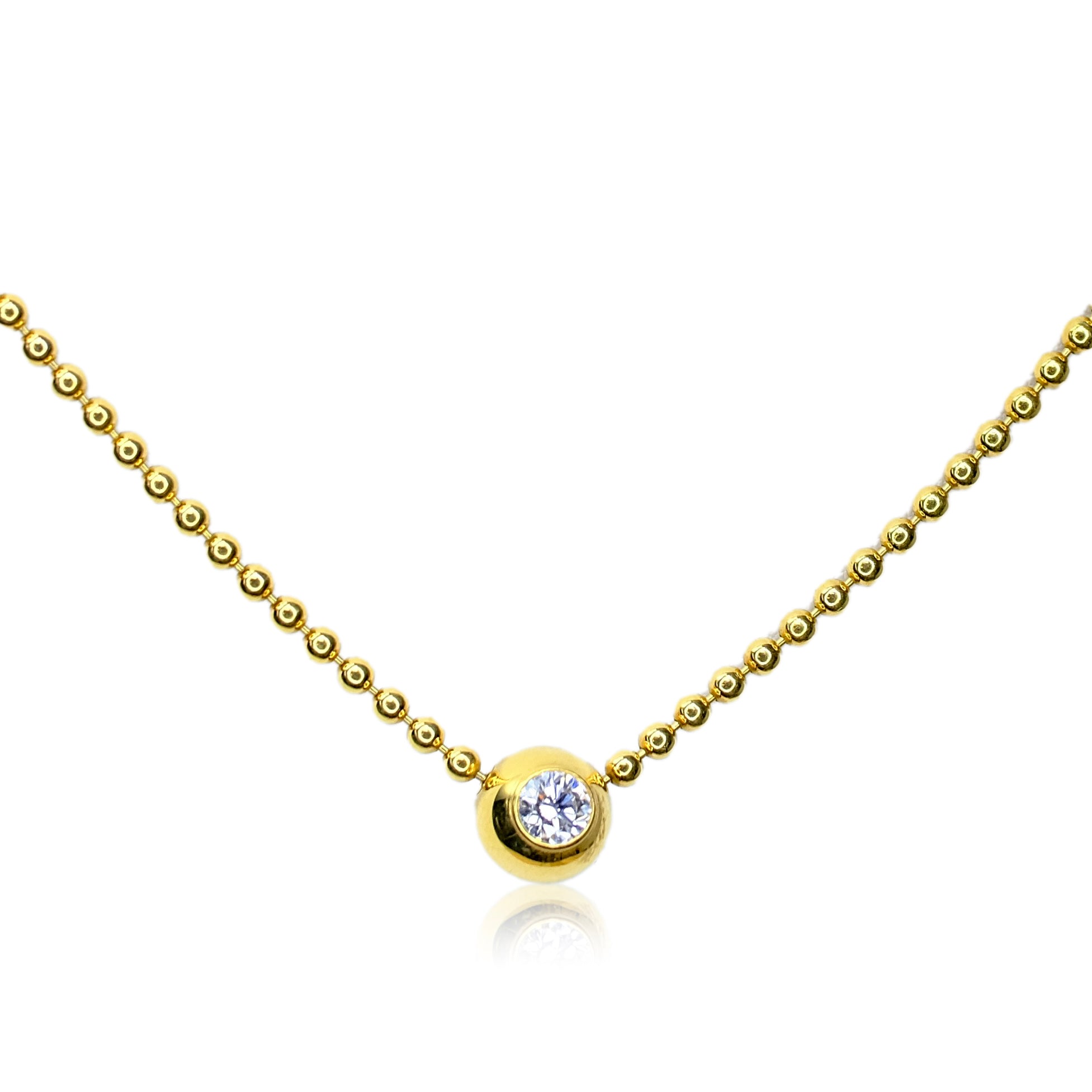 CARTIER 18K YELLOW GOLD DIAMOND BEAD NECKLACE - Luxuriant Concierge