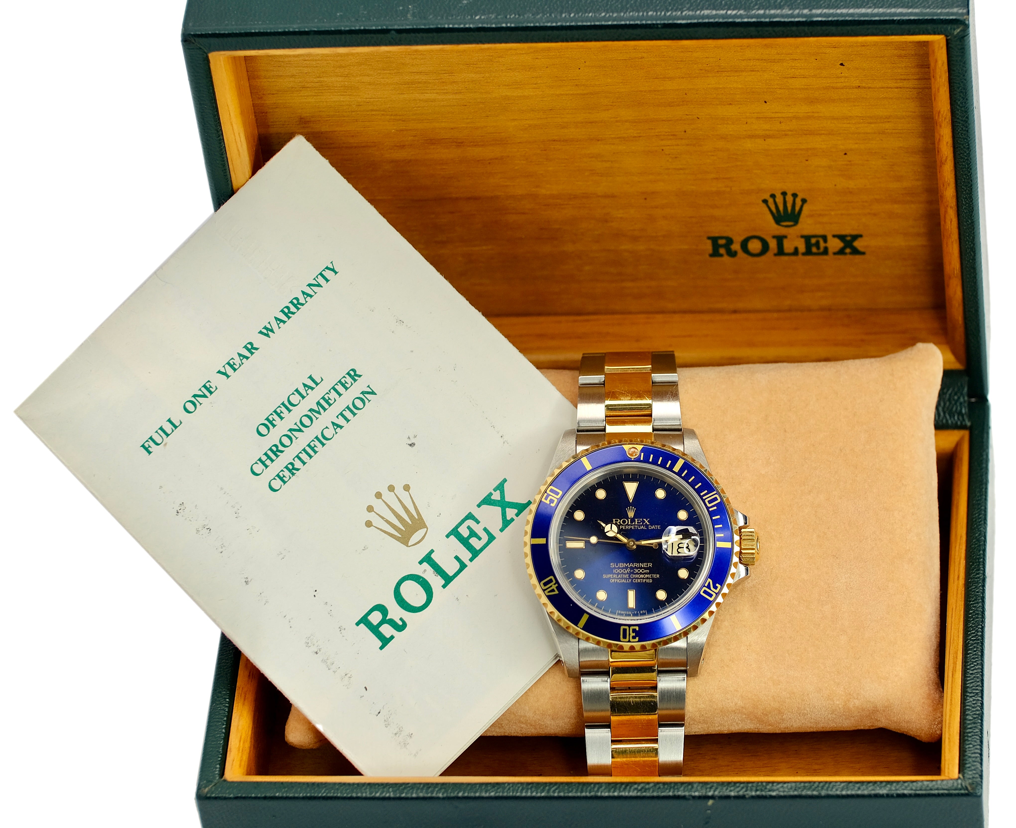 Rolex Submariner Blue Dial Oyster Band YR-1984 16803 Box&Paper UNPOLISHED - Luxuriant Concierge