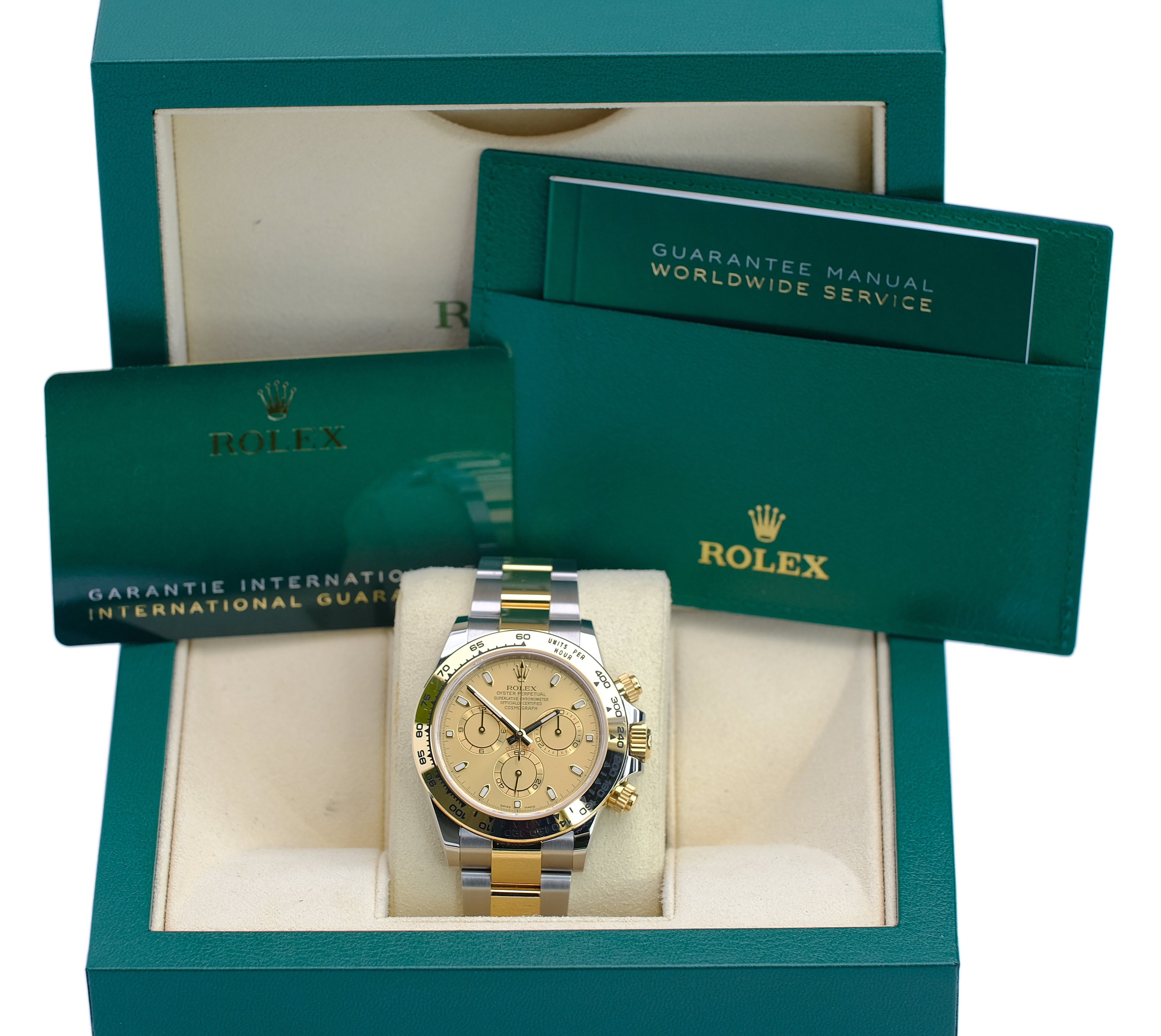 Rolex Daytona Rolex Champagne Index Dial 18K Gold & Steel Oyster Watch 116503 - Luxuriant Concierge