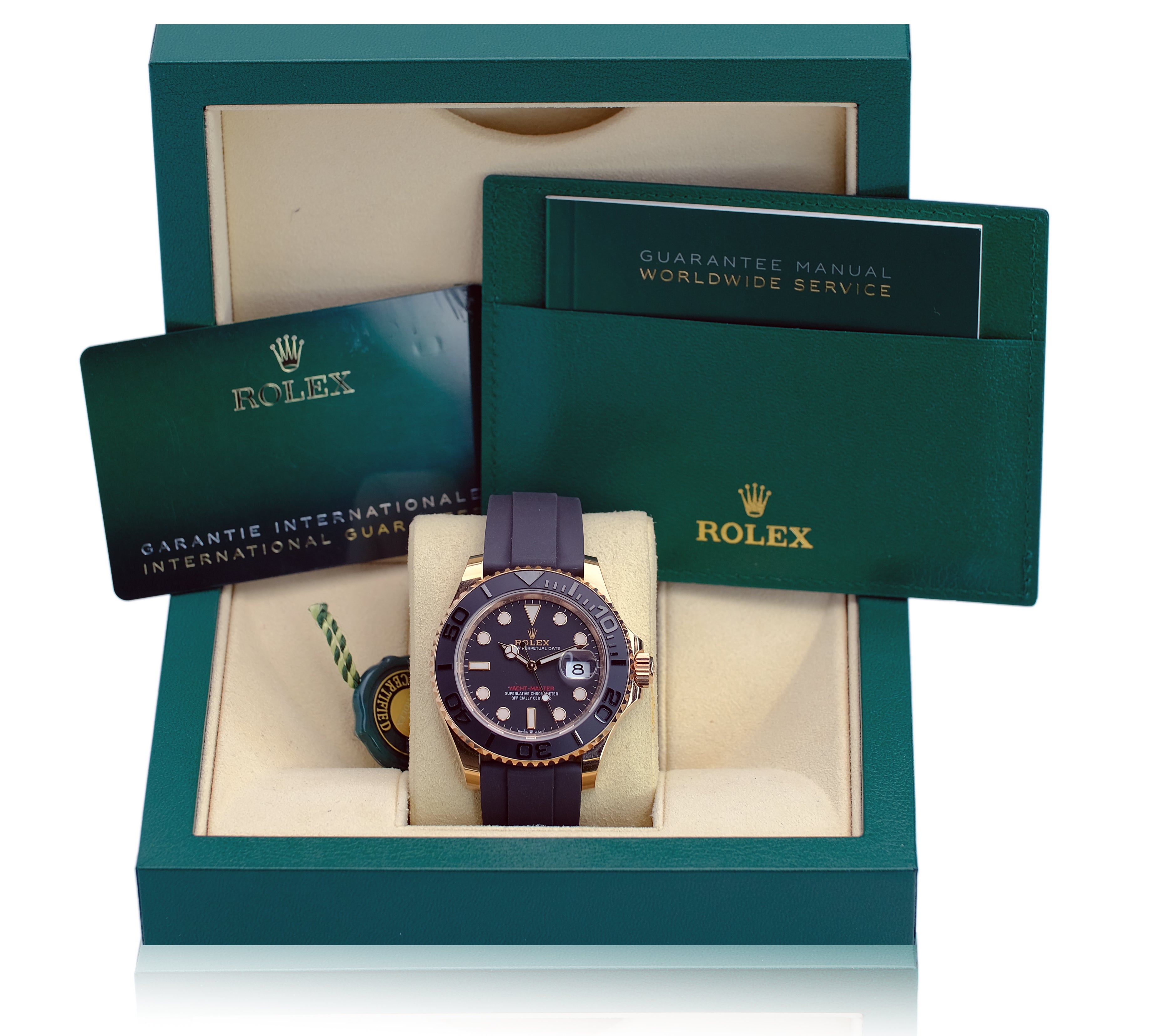 Rolex Yacht-Master Black Dial Oysterflex Band YR-2023 126555 Unworn - Luxuriant Concierge