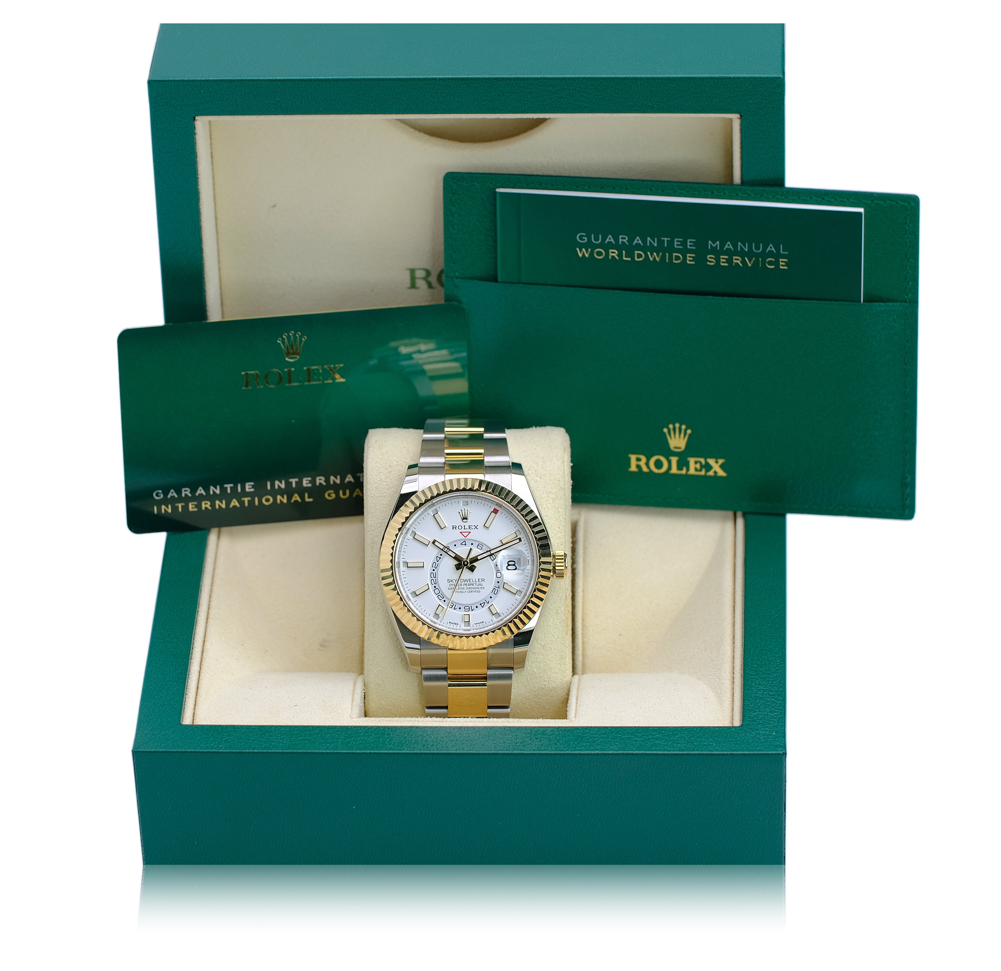 Rolex Sky-Dweller White Dial Oyster Band YR-2022 326933 Box&Cert - Luxuriant Concierge