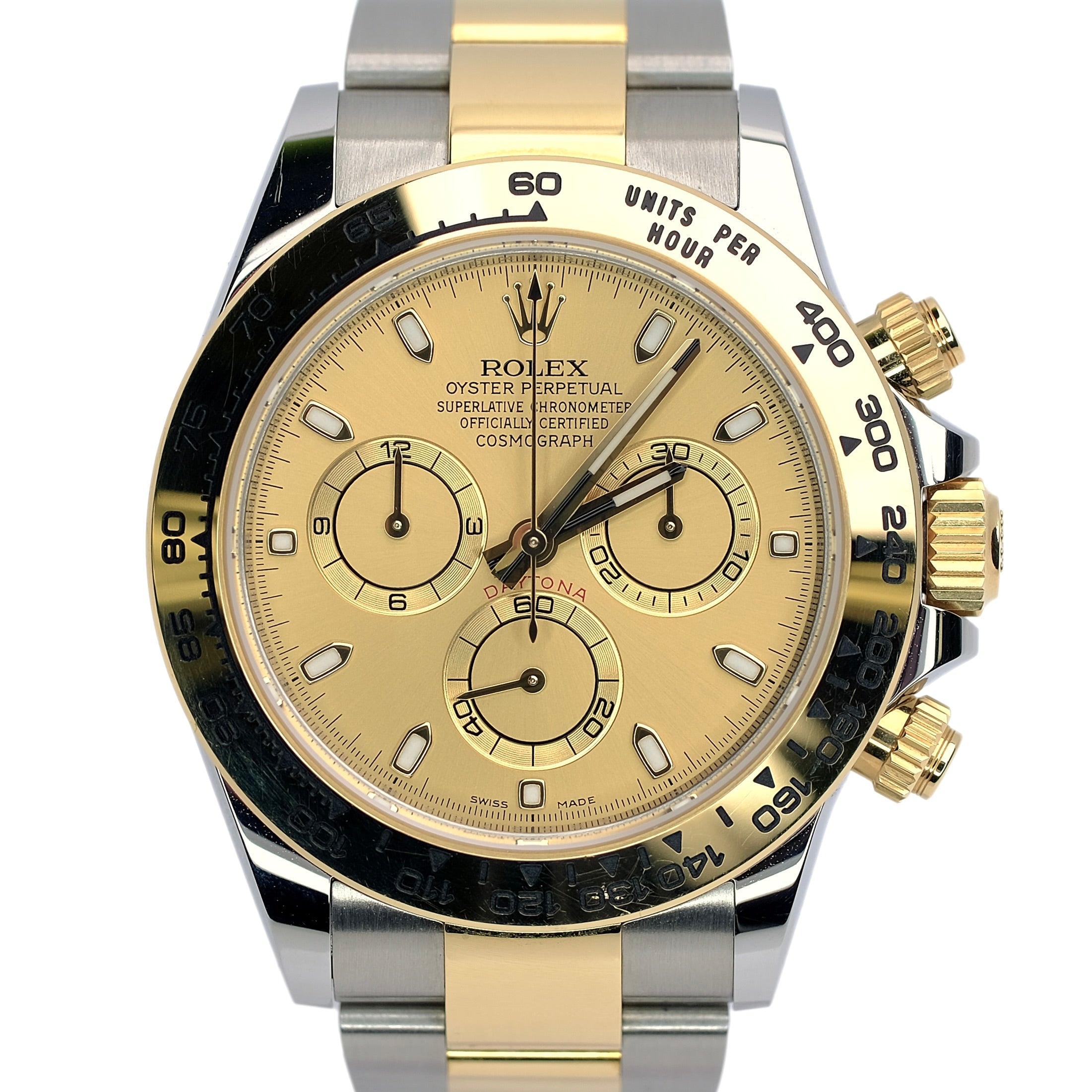 Rolex Daytona Rolex Champagne Index Dial 18K Gold & Steel Oyster Watch 116503 - Luxuriant Concierge