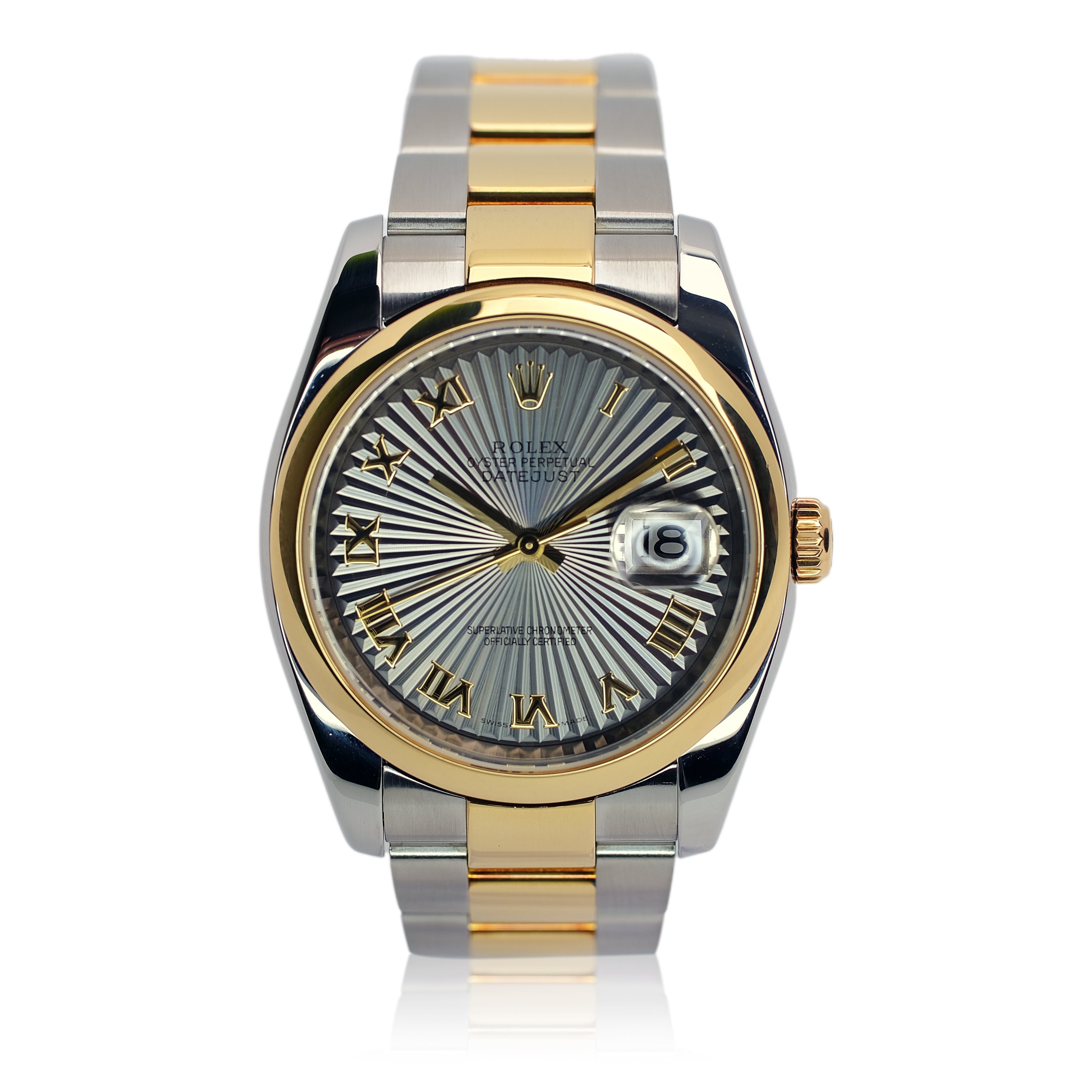 Rolex Datejust Grey Concentric Dial 18K Gold & Steel Oyster YR-2005 116203 Box&Paper - Luxuriant Concierge