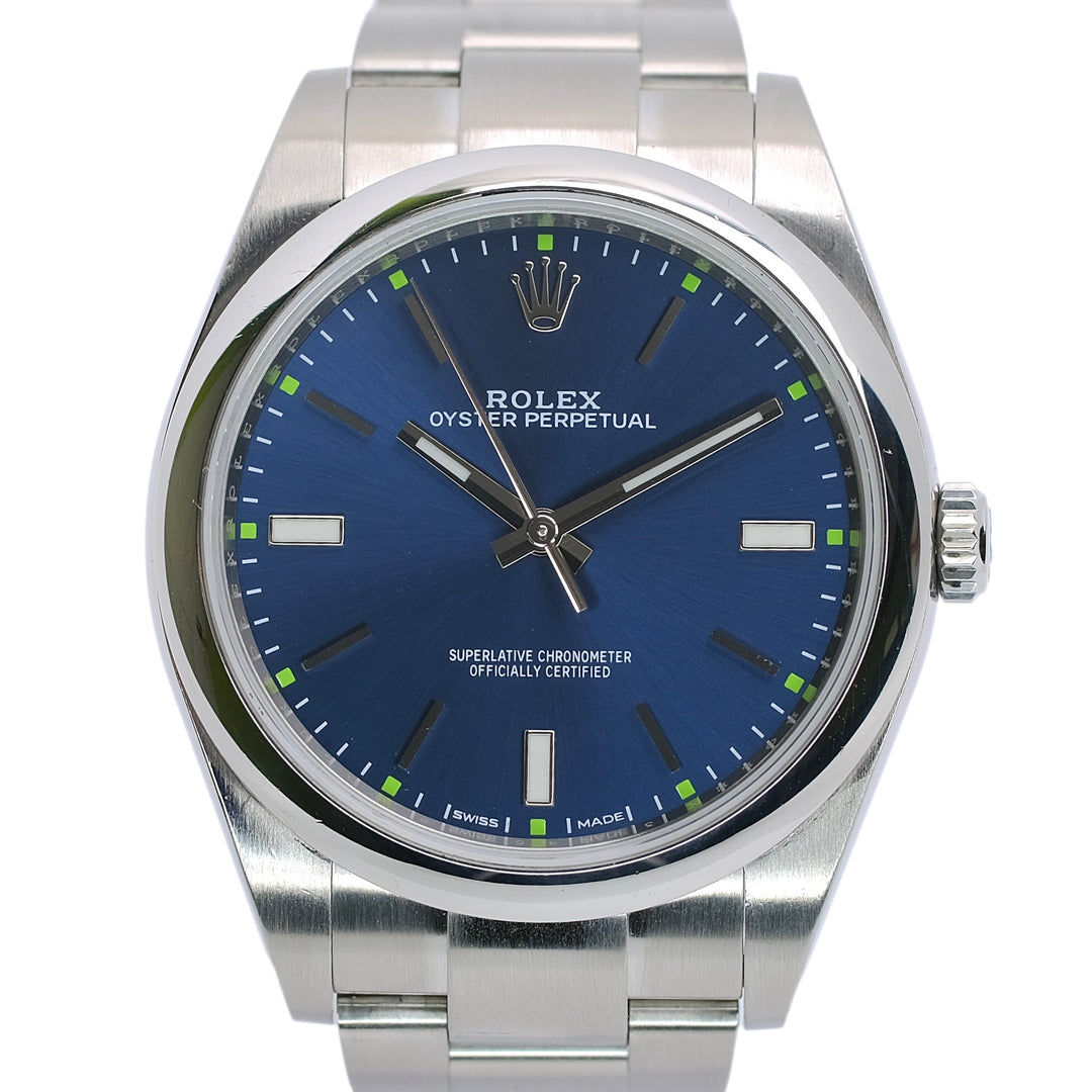 Rolex Oyster Perpetual Blue Dial Oyster Watch YR-2019 114300 Box&Cert - Luxuriant Concierge