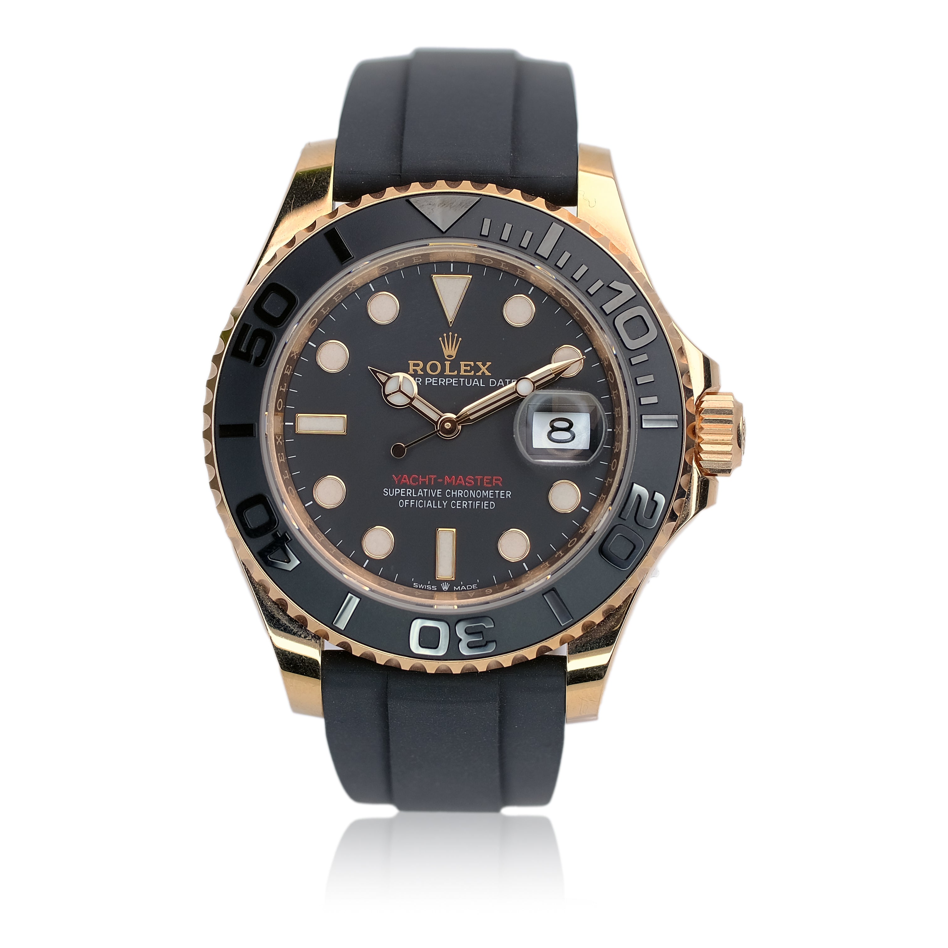 Rolex Yacht-Master Black Dial Oysterflex Band YR-2023 126555 Unworn - Luxuriant Concierge