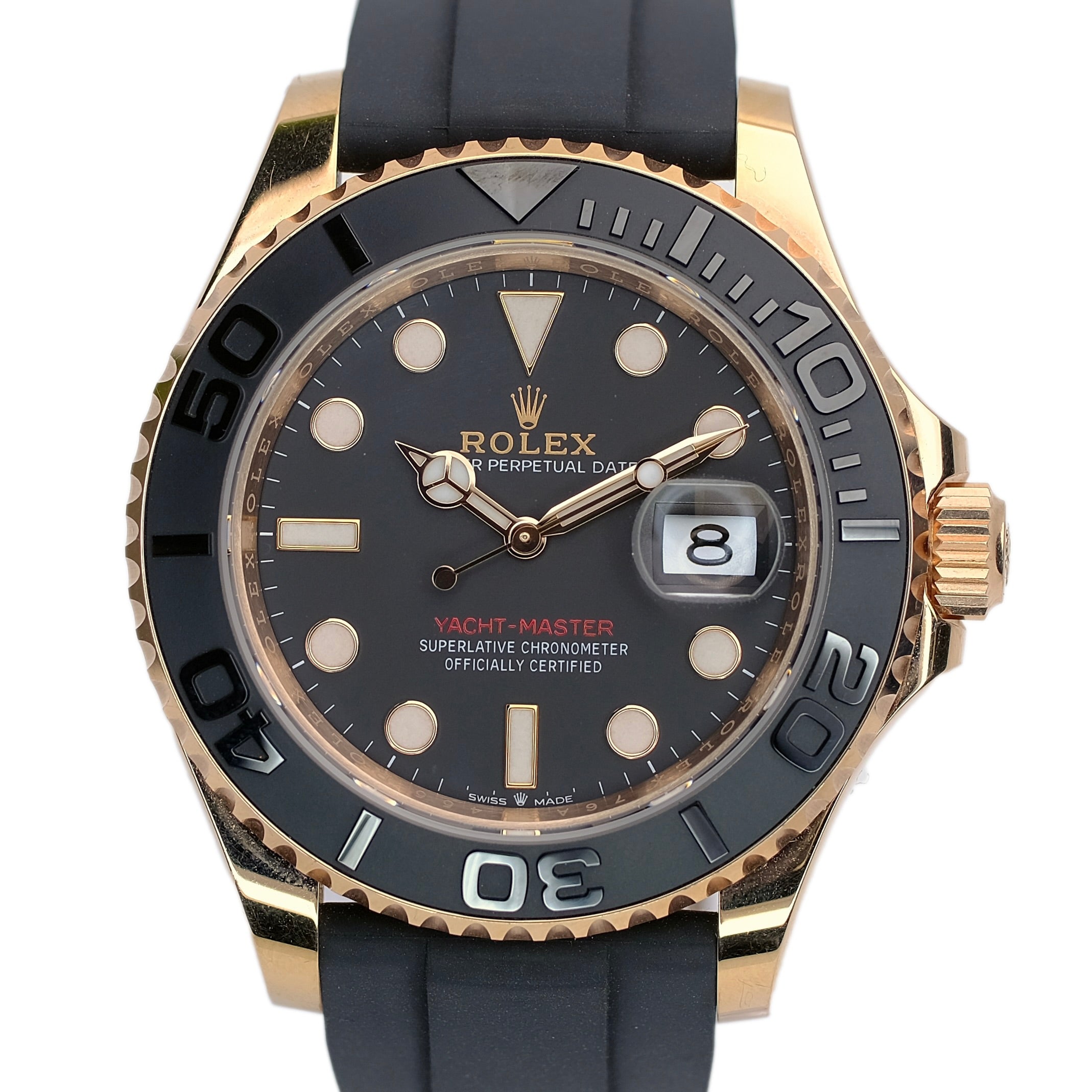 Rolex Yacht-Master Black Dial Oysterflex Band YR-2023 126555 Unworn - Luxuriant Concierge