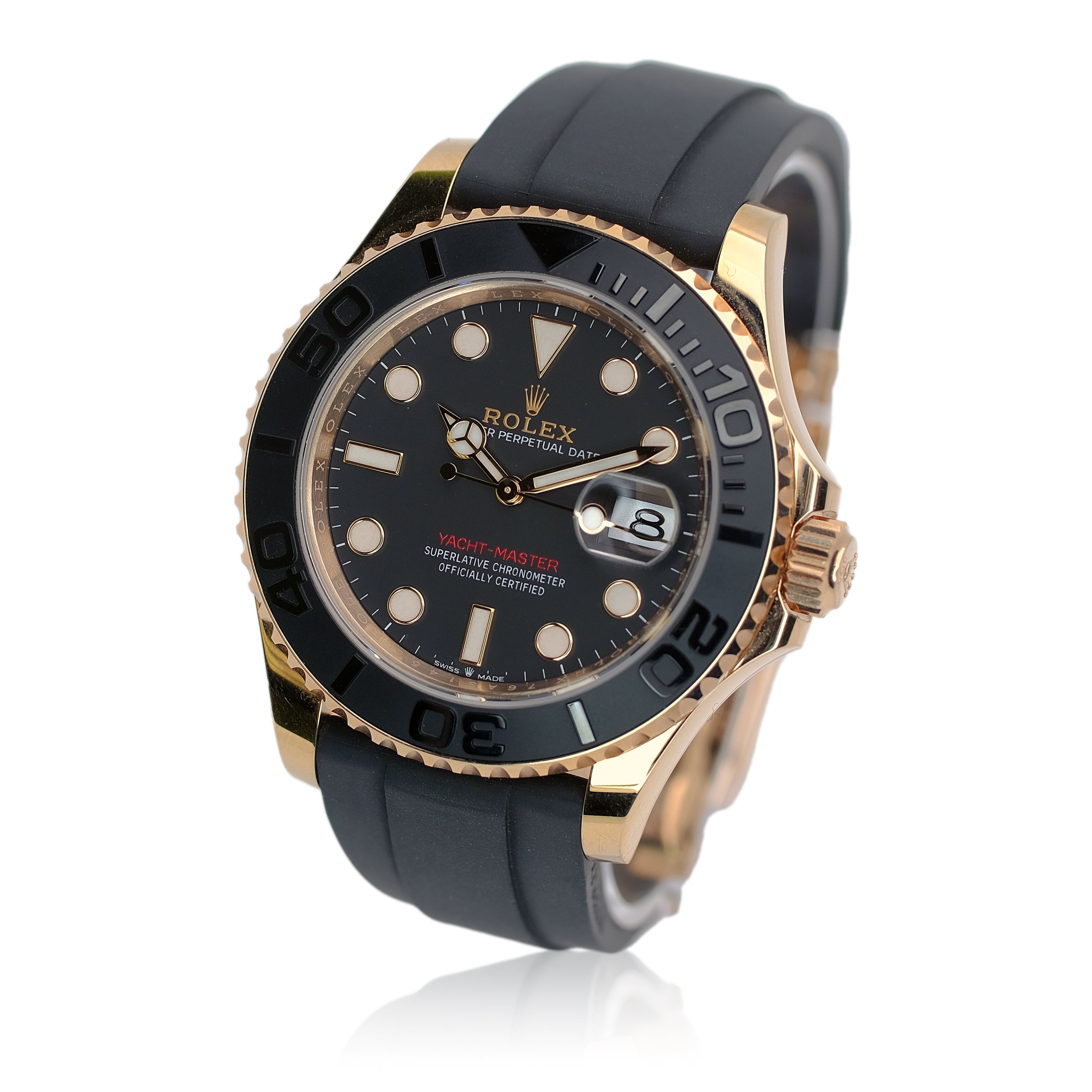 Rolex Yacht-Master Black Dial Oysterflex Band YR-2023 126555 Unworn - Luxuriant Concierge