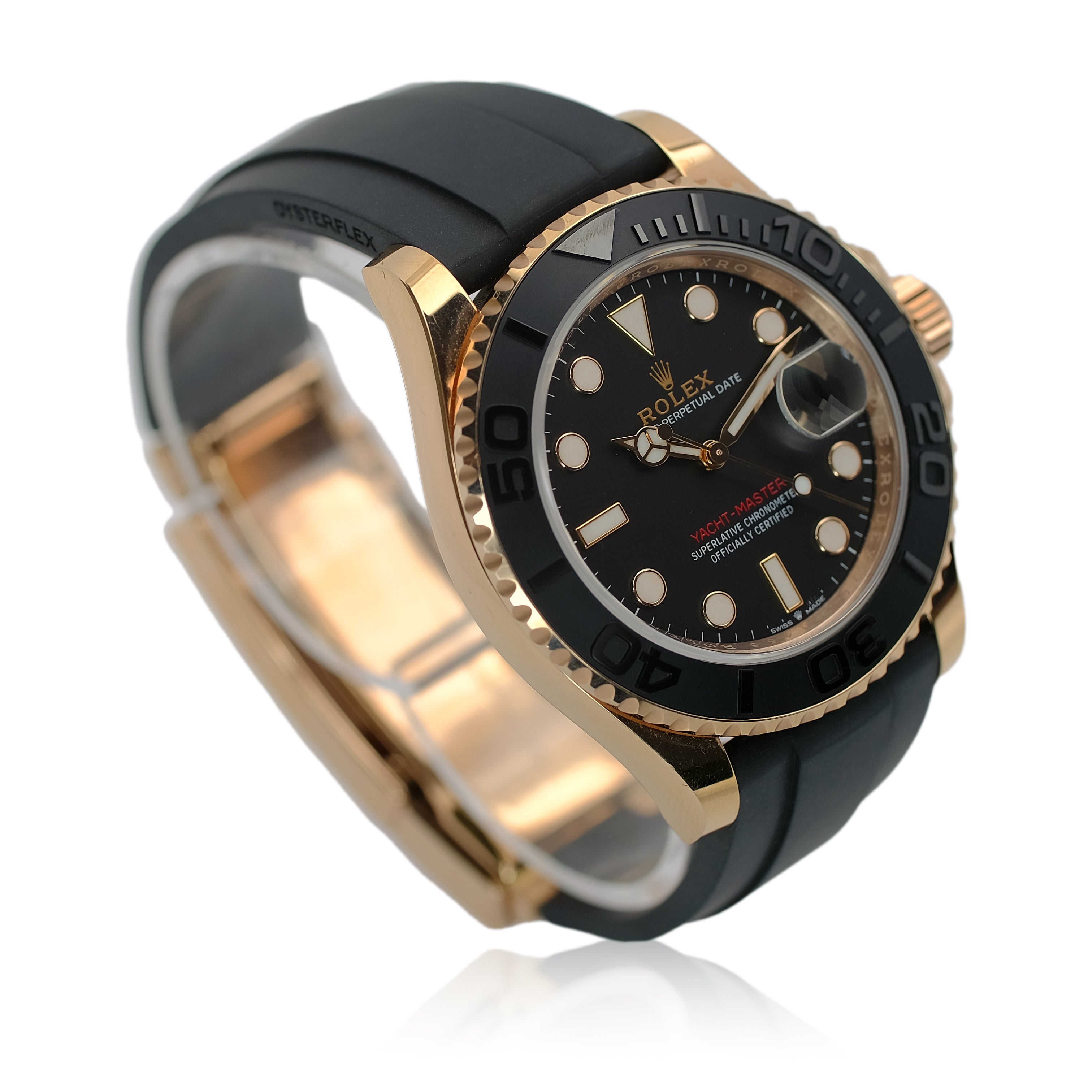 Rolex Yacht-Master Black Dial Oysterflex Band YR-2023 126555 Unworn - Luxuriant Concierge