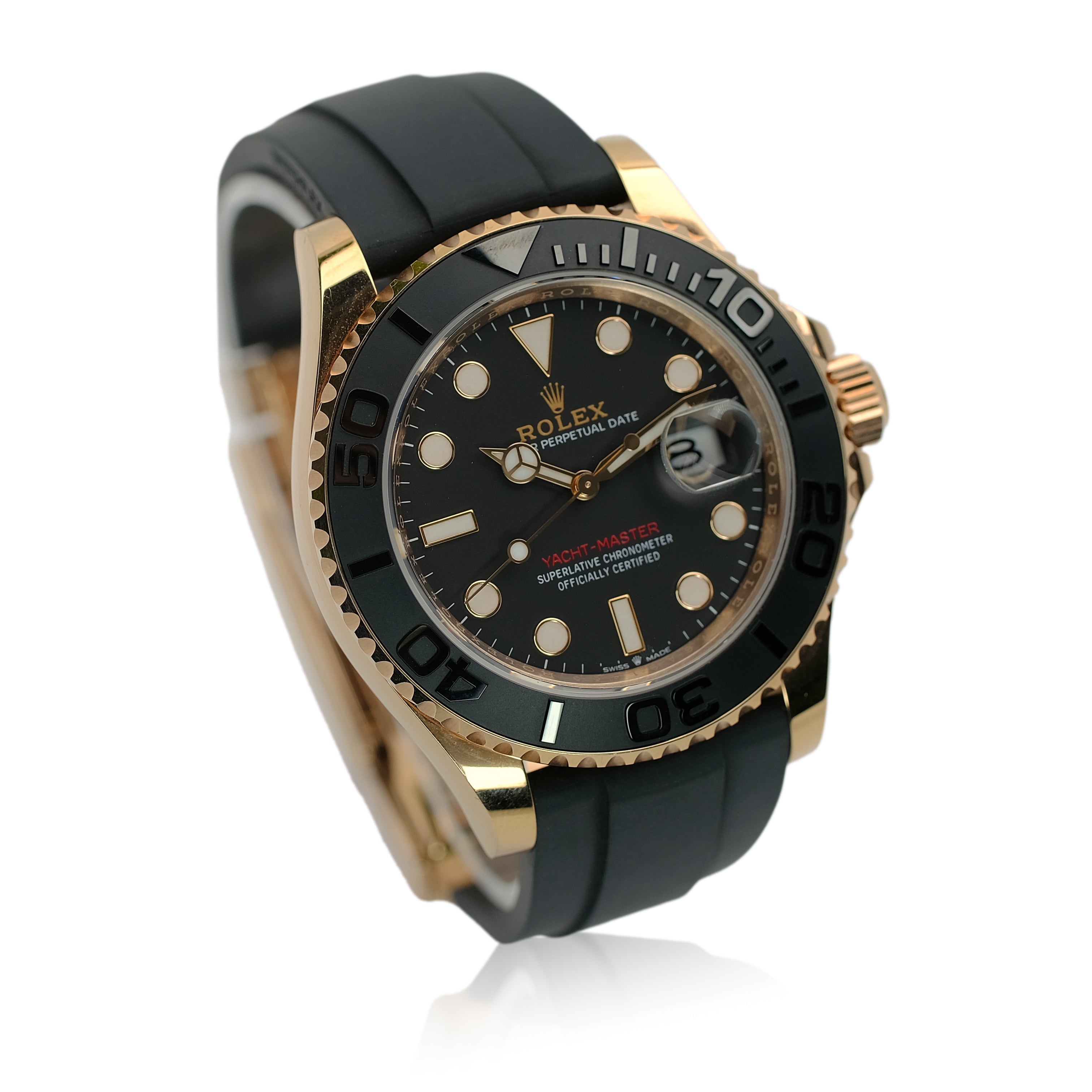 Rolex Yacht-Master Black Dial Oysterflex Band YR-2023 126555 Unworn - Luxuriant Concierge