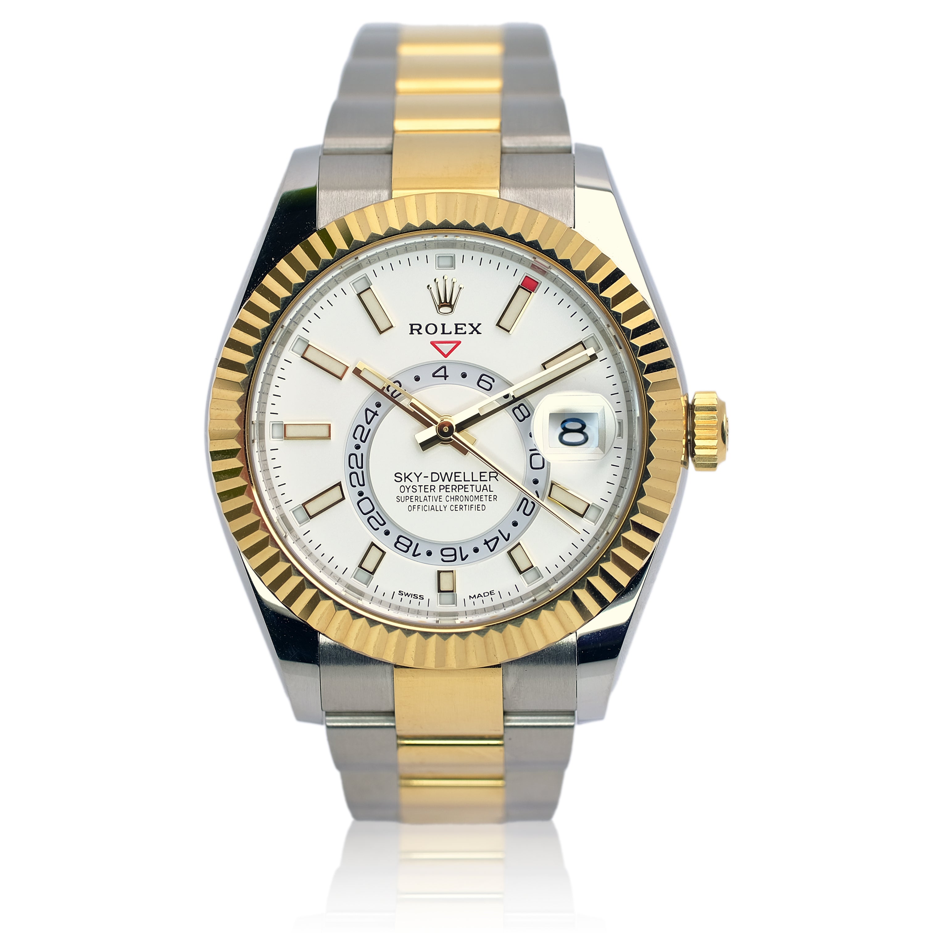 Rolex Sky-Dweller White Dial Oyster Band YR-2022 326933 Box&Cert - Luxuriant Concierge