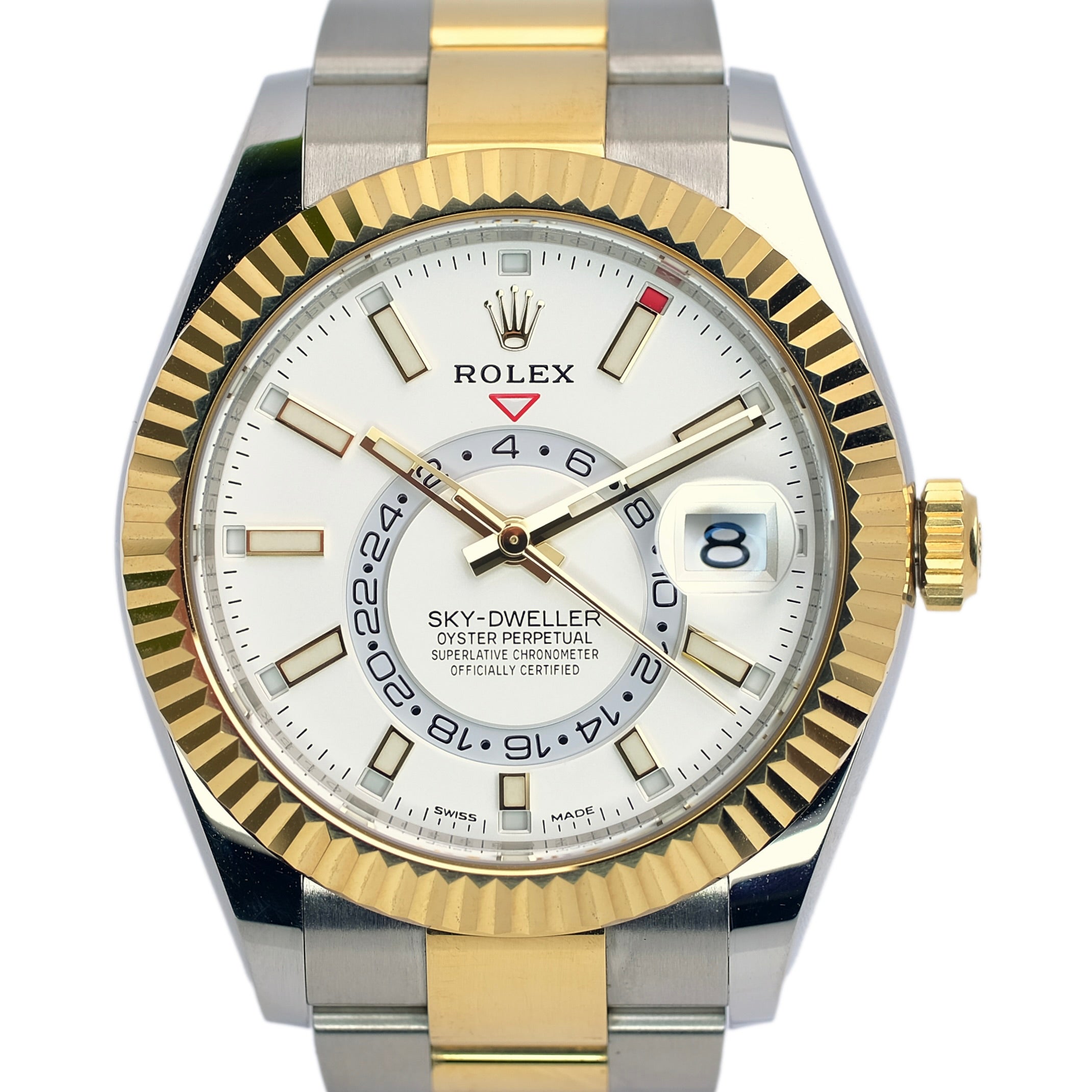 Rolex Sky-Dweller White Dial Oyster Band YR-2022 326933 Box&Cert - Luxuriant Concierge