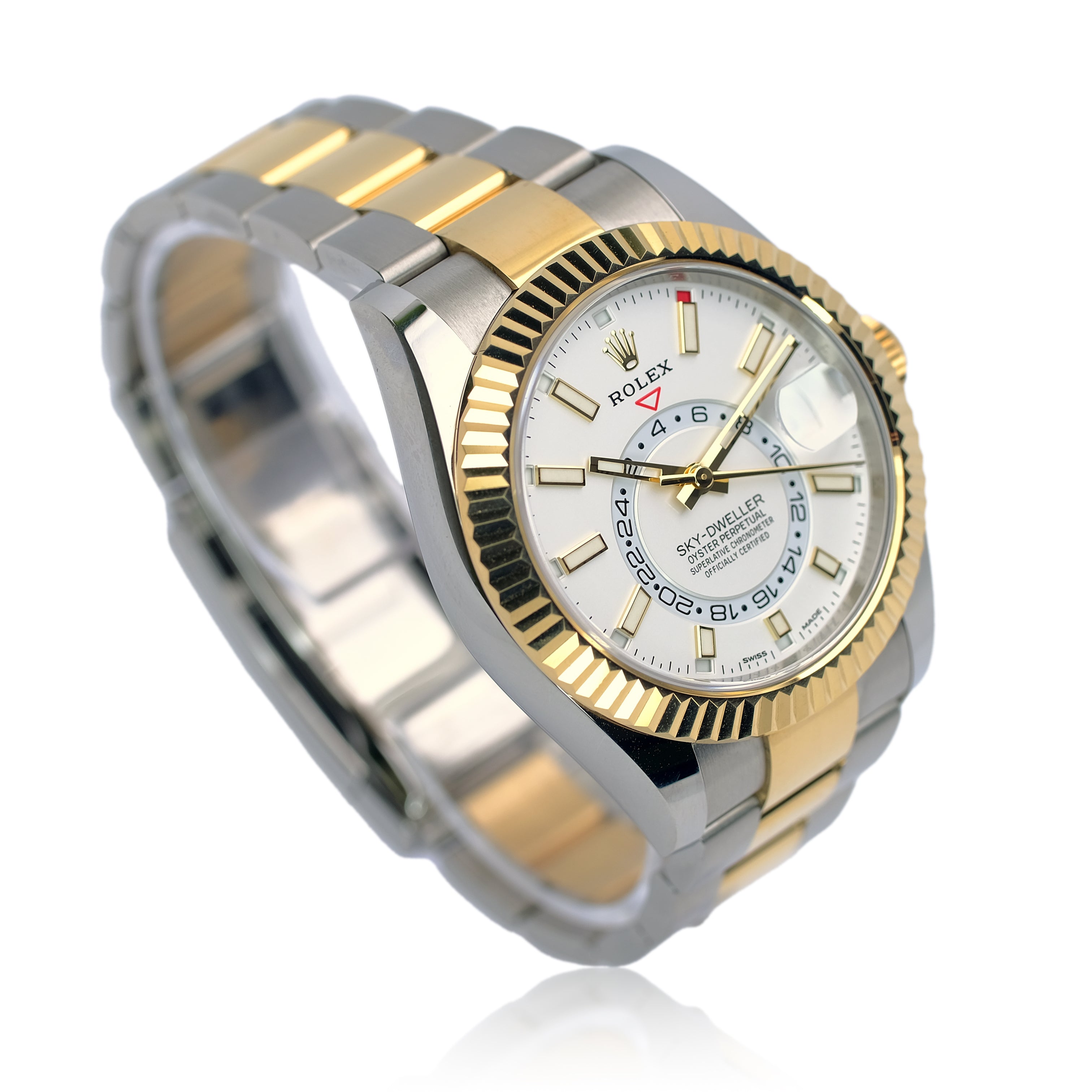 Rolex Sky-Dweller White Dial Oyster Band YR-2022 326933 Box&Cert - Luxuriant Concierge