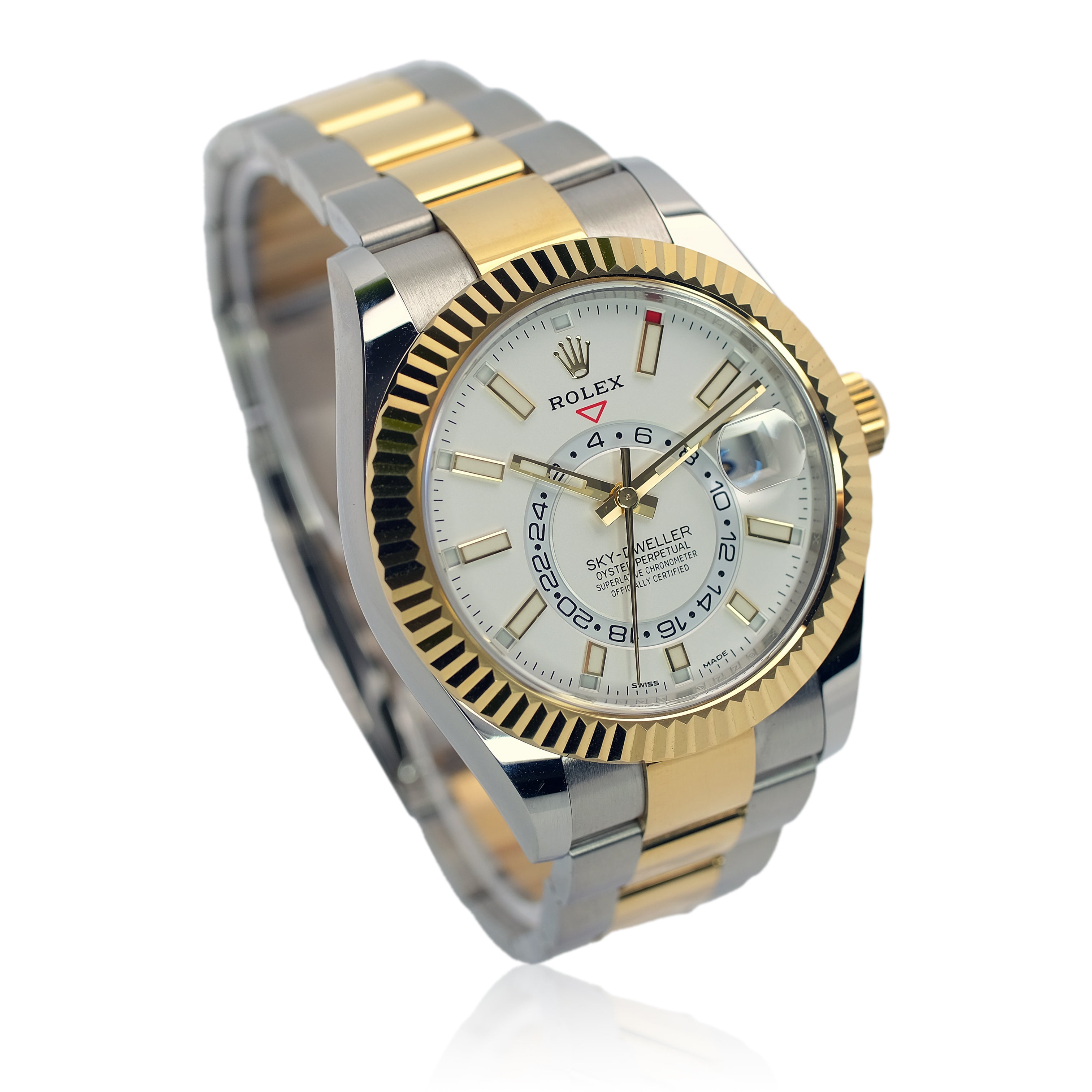 Rolex Sky-Dweller White Dial Oyster Band YR-2022 326933 Box&Cert - Luxuriant Concierge