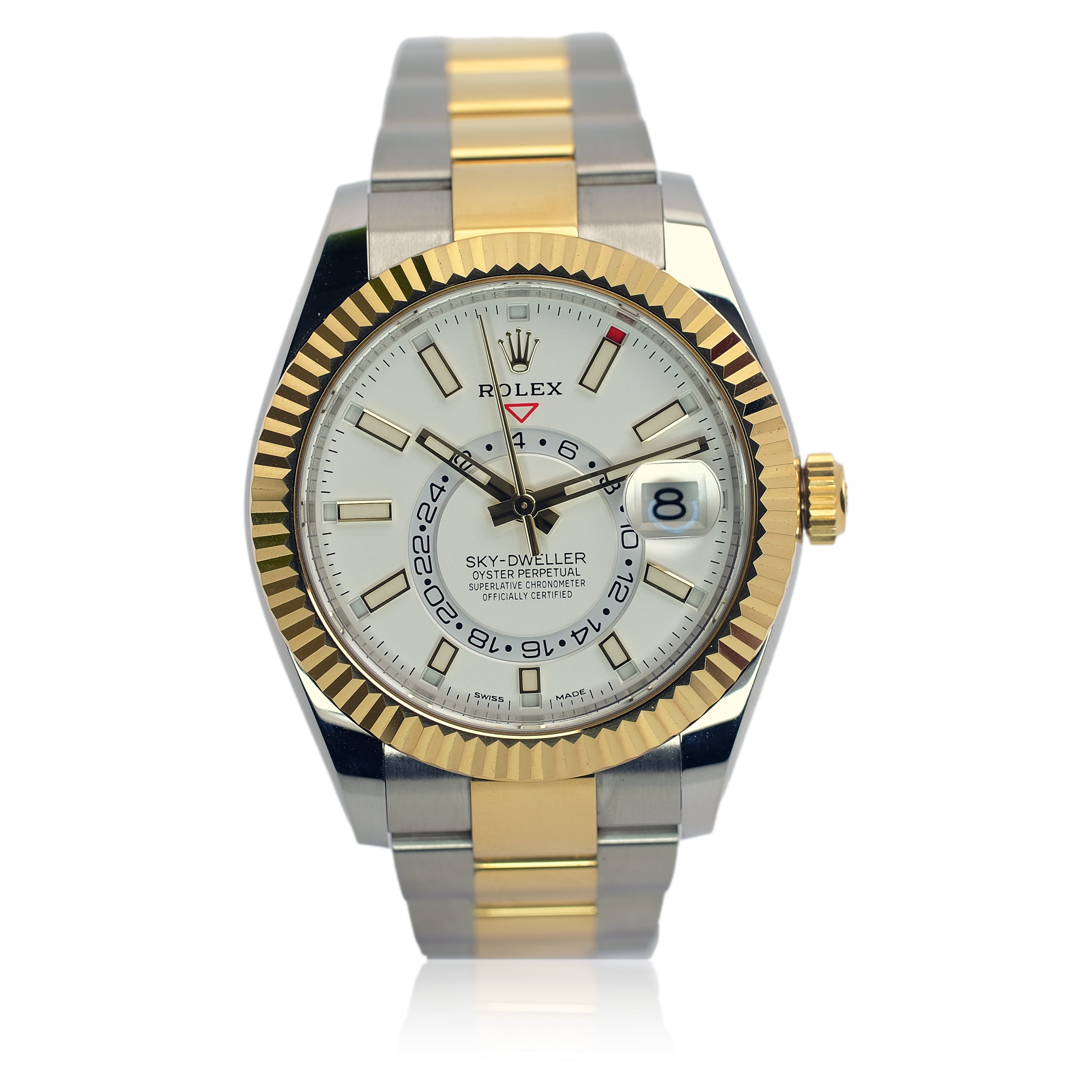 Rolex Sky-Dweller White Dial Oyster Band YR-2022 326933 Box&Cert - Luxuriant Concierge