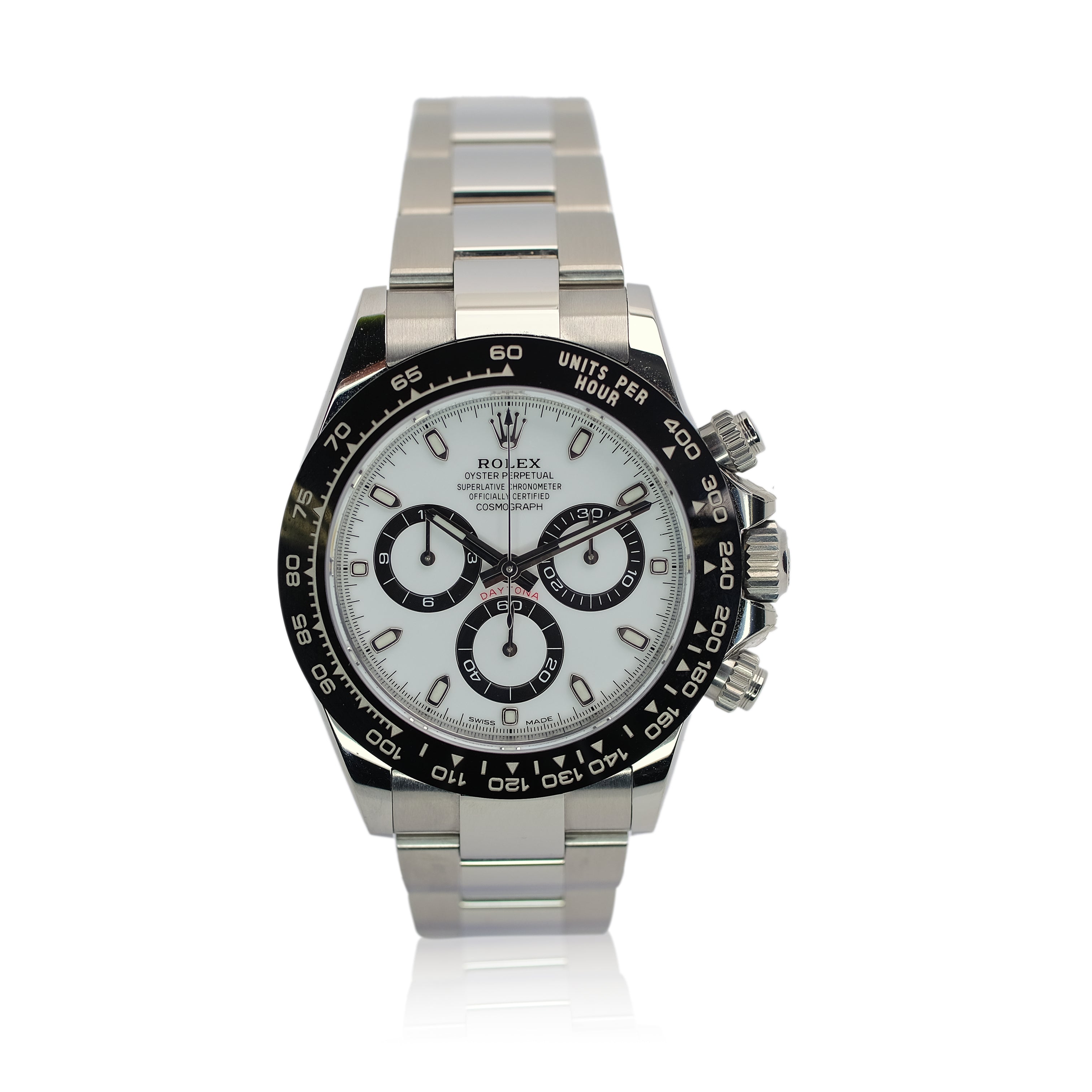 Rolex Daytona White Index Dial Stainless Steel Oyster Watch 116500LN - Luxuriant Concierge