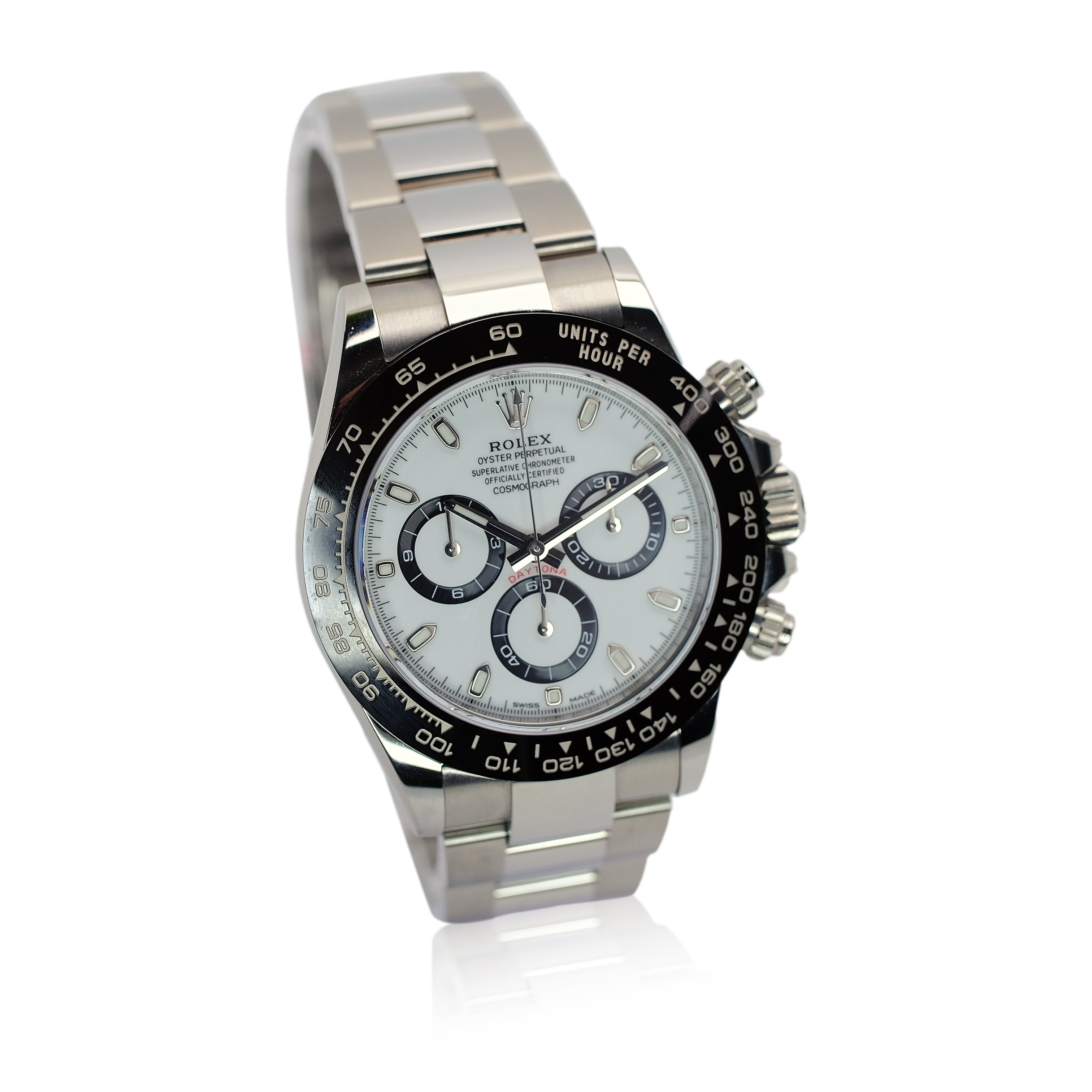 Rolex Daytona White Index Dial Stainless Steel Oyster Watch 116500LN - Luxuriant Concierge