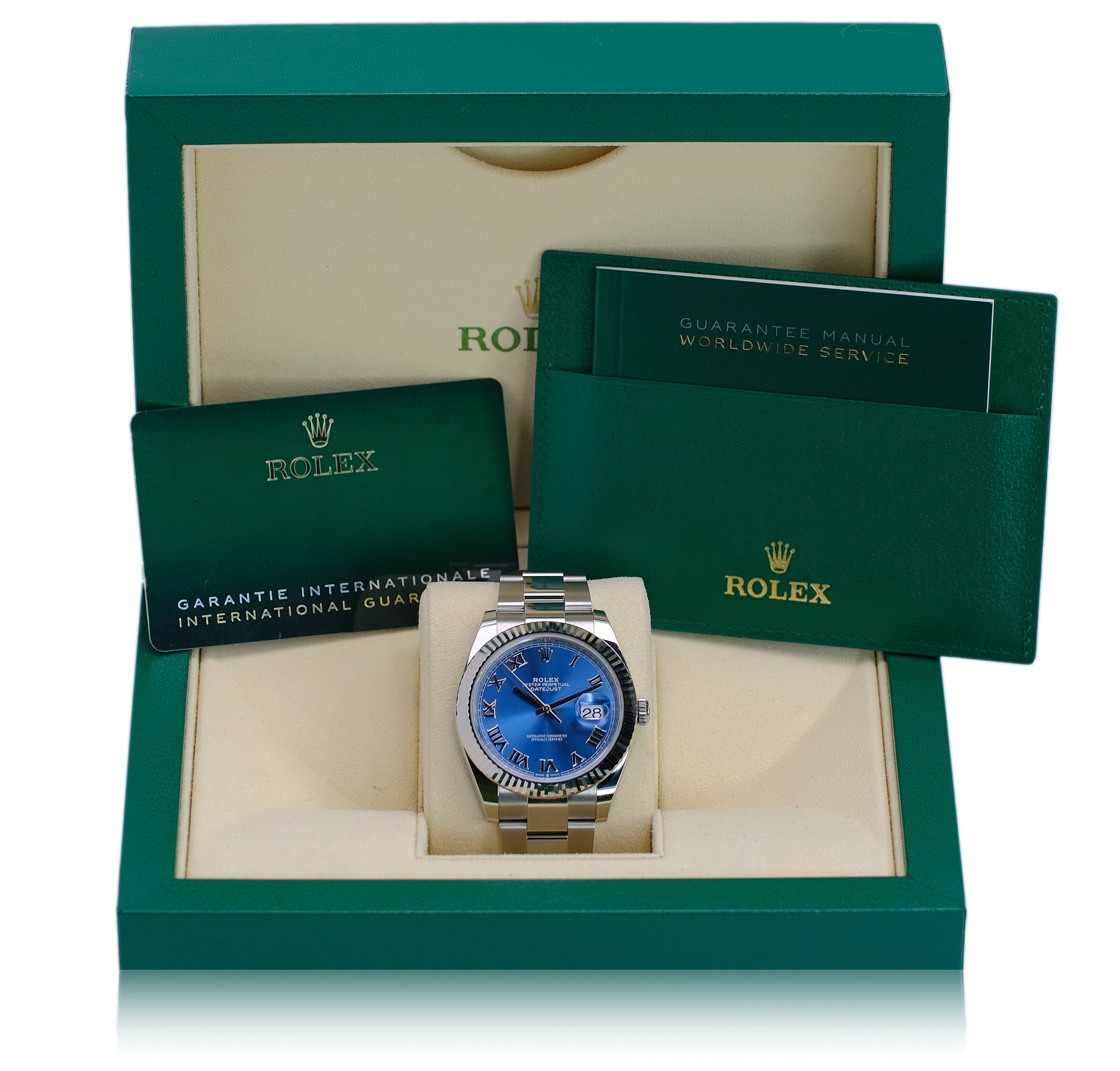 Rolex Datejust II Blue Roman Dial Steel Oytser Watch YR-2023 126334 Box&Cert - Luxuriant Concierge