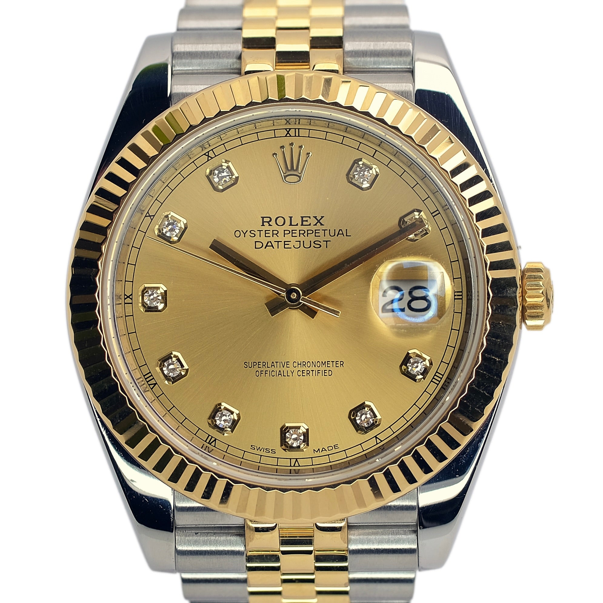 Rolex Datejust II Champagne Diamond Dial Jubilee Band YR-2017 126333 Box&Cert - Luxuriant Concierge