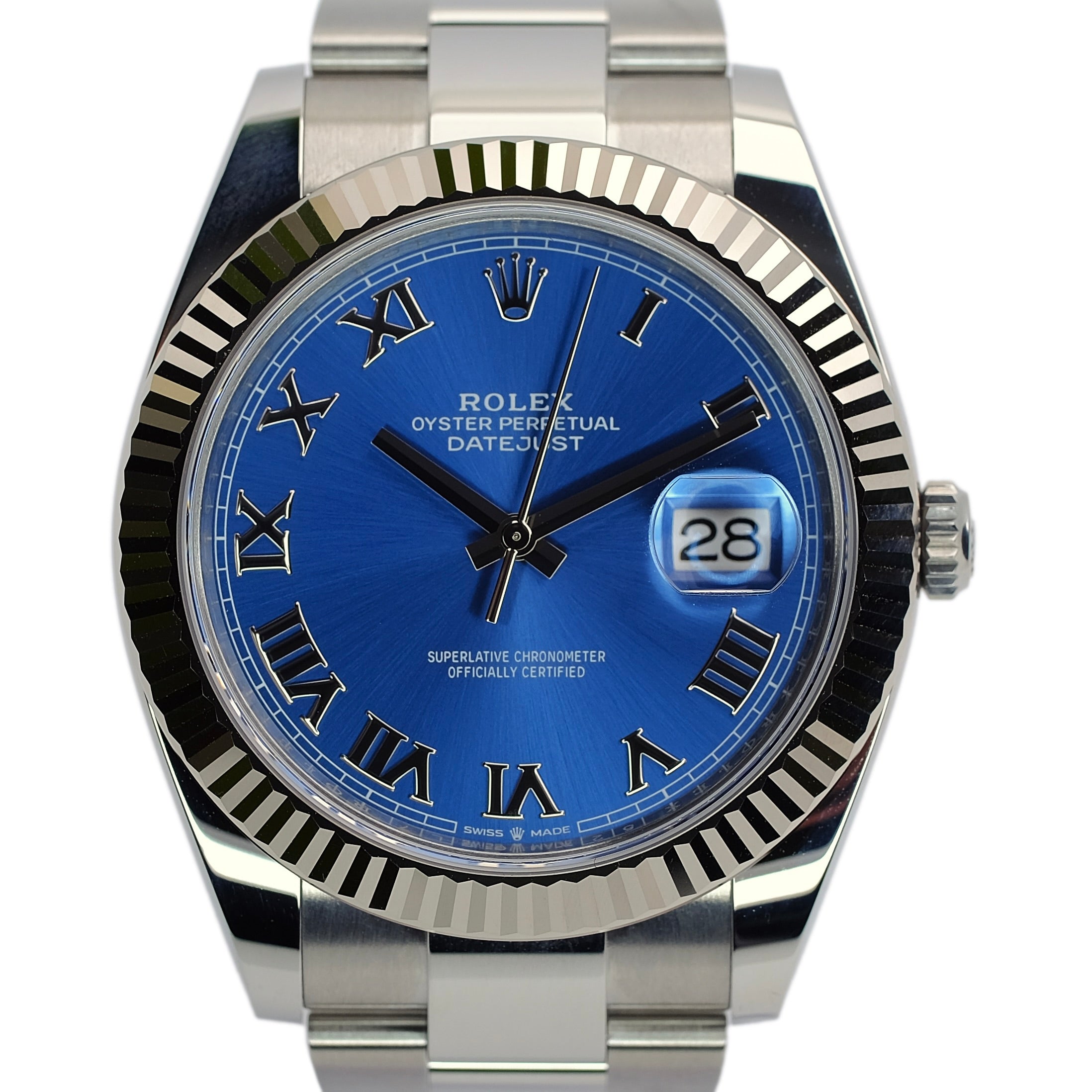 Rolex Datejust II Blue Roman Dial Steel Oytser Watch YR-2023 126334 Box&Cert - Luxuriant Concierge