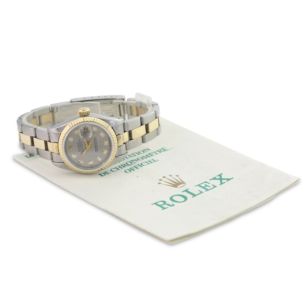 Rolex Datejust Grey Jubilee Diamond Oyster Band 69173 w/ Box & Paper - luxuriantconcierge