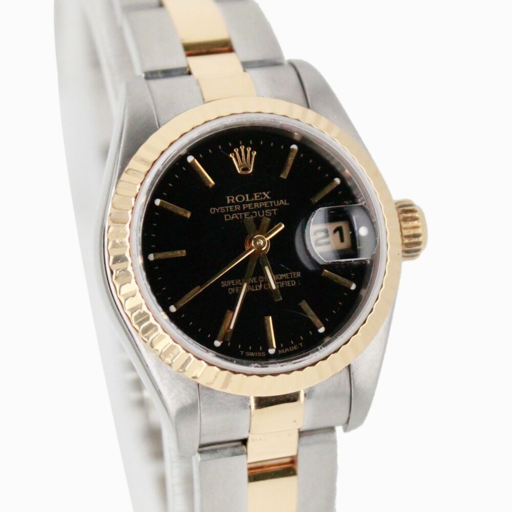 Rolex Datejust Blac Index Oyster Band 69173g - luxuriantconcierge