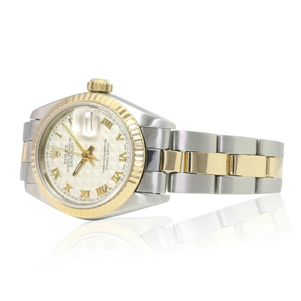 Rolex Datejust Roman Pyramid Osyter Band 69173 Box & Paper - luxuriantconcierge