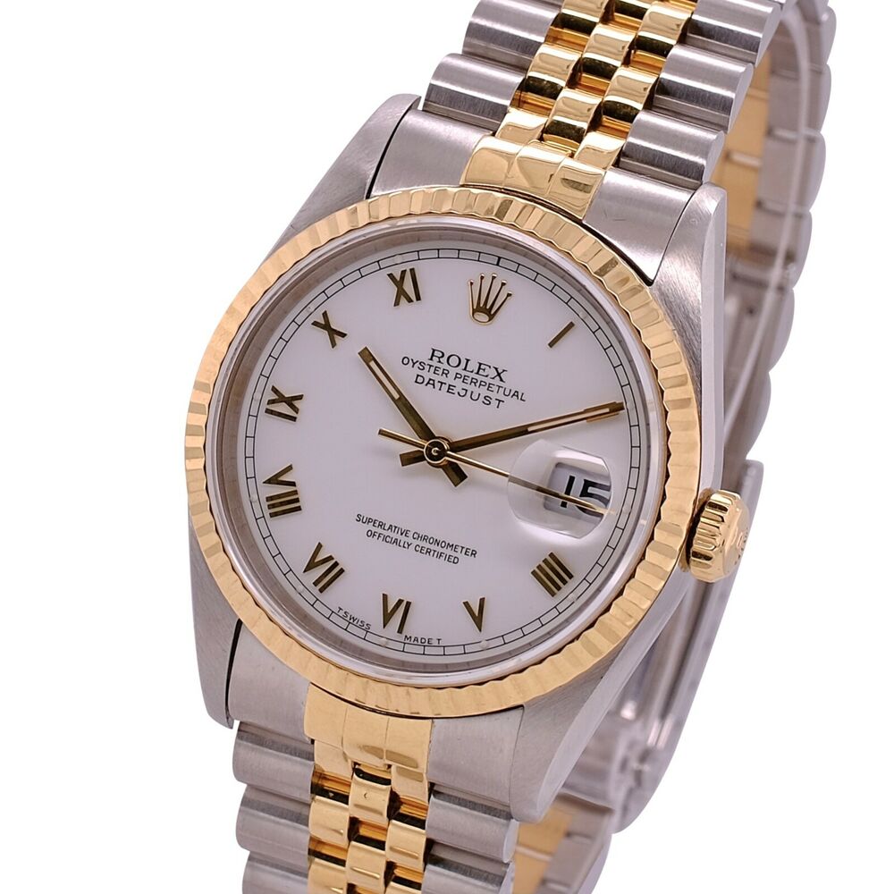 Rolex Datejust White Roman Jubilee Band 16233 - luxuriantconcierge