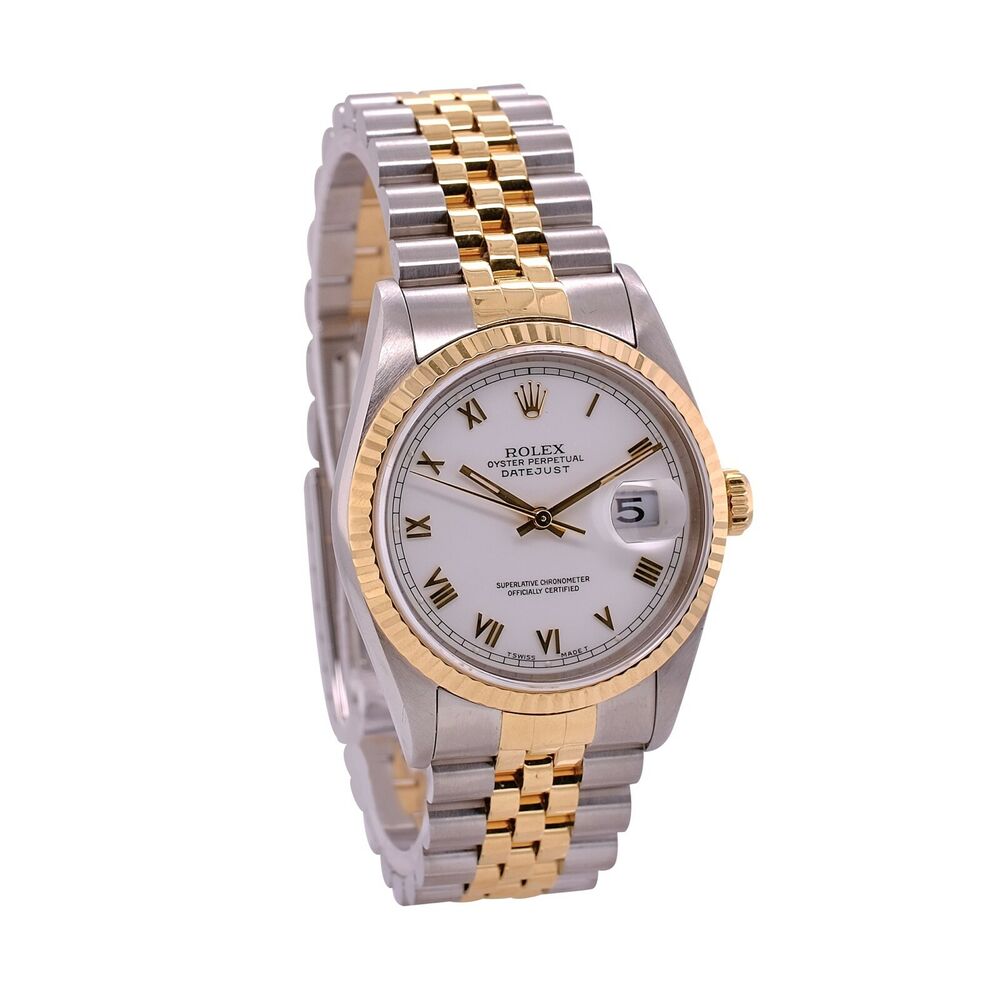 Rolex Datejust White Roman Jubilee Band 16233 - luxuriantconcierge