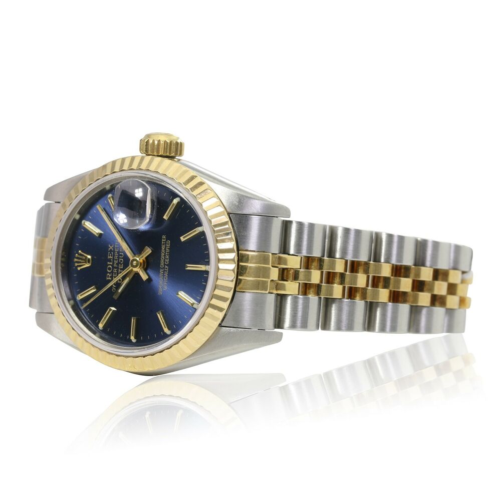 Rolex Datejust Blue Index Jubilee Band 69173 - luxuriantconcierge