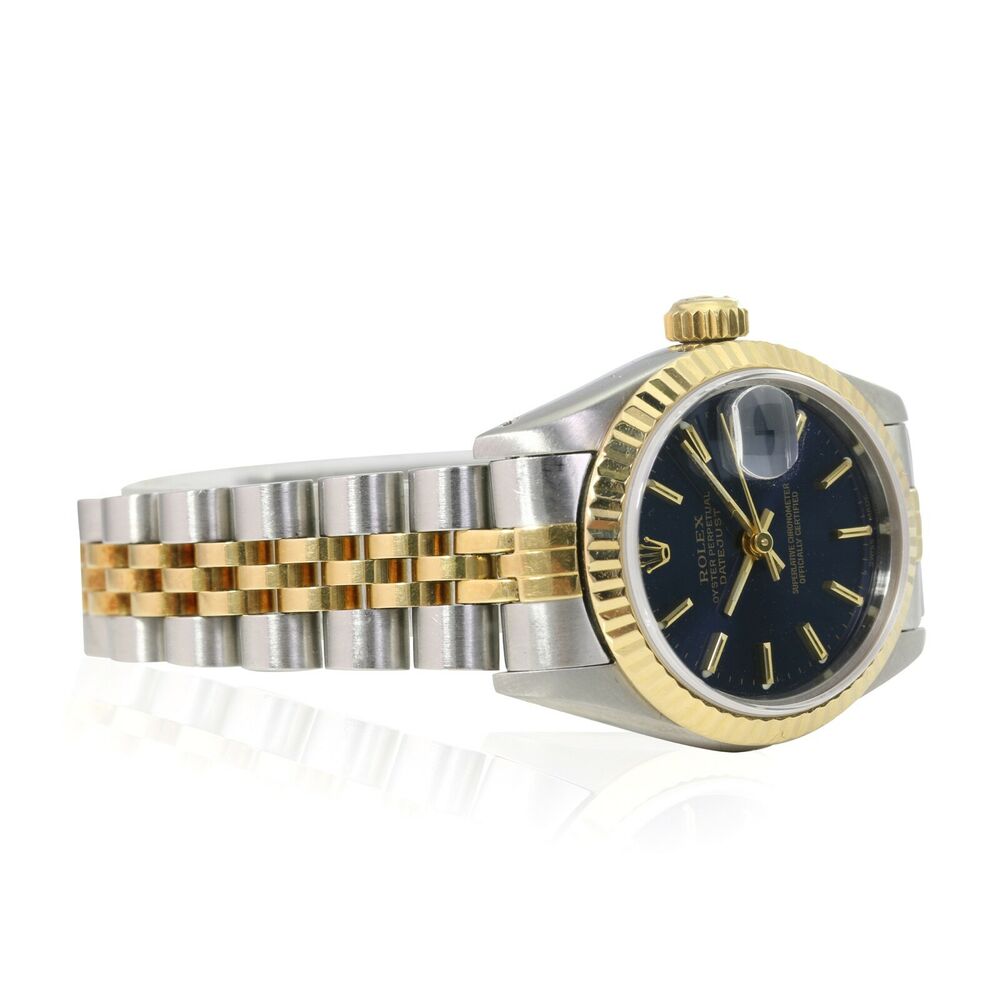 Rolex Datejust Blue Index Jubilee Band 69173 - luxuriantconcierge