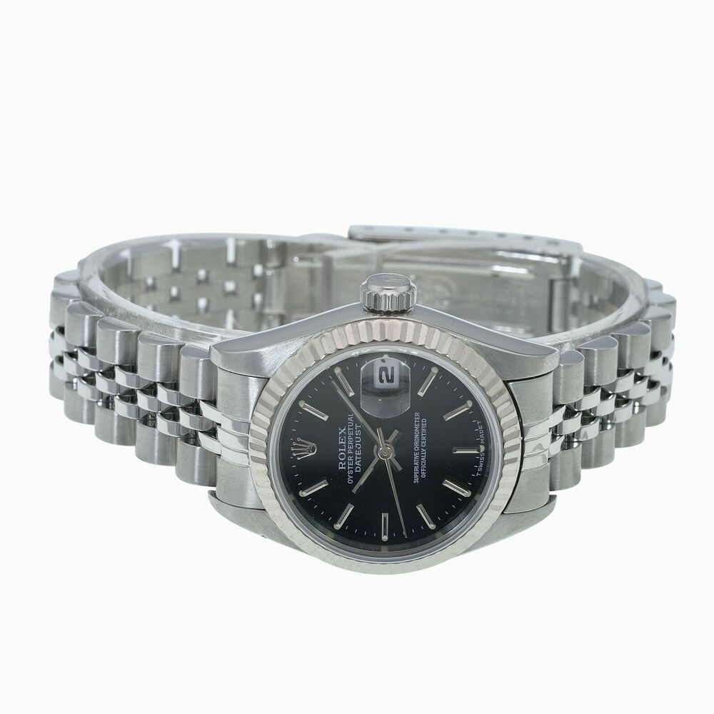 Rolex Datejust Black Index Dial Jubilee Band 69174 - luxuriantconcierge