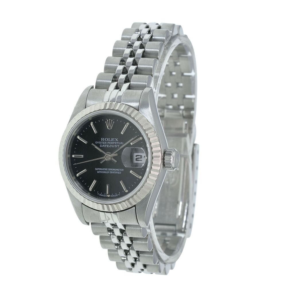 Rolex Datejust Black Index Dial Jubilee Band 69174 - luxuriantconcierge