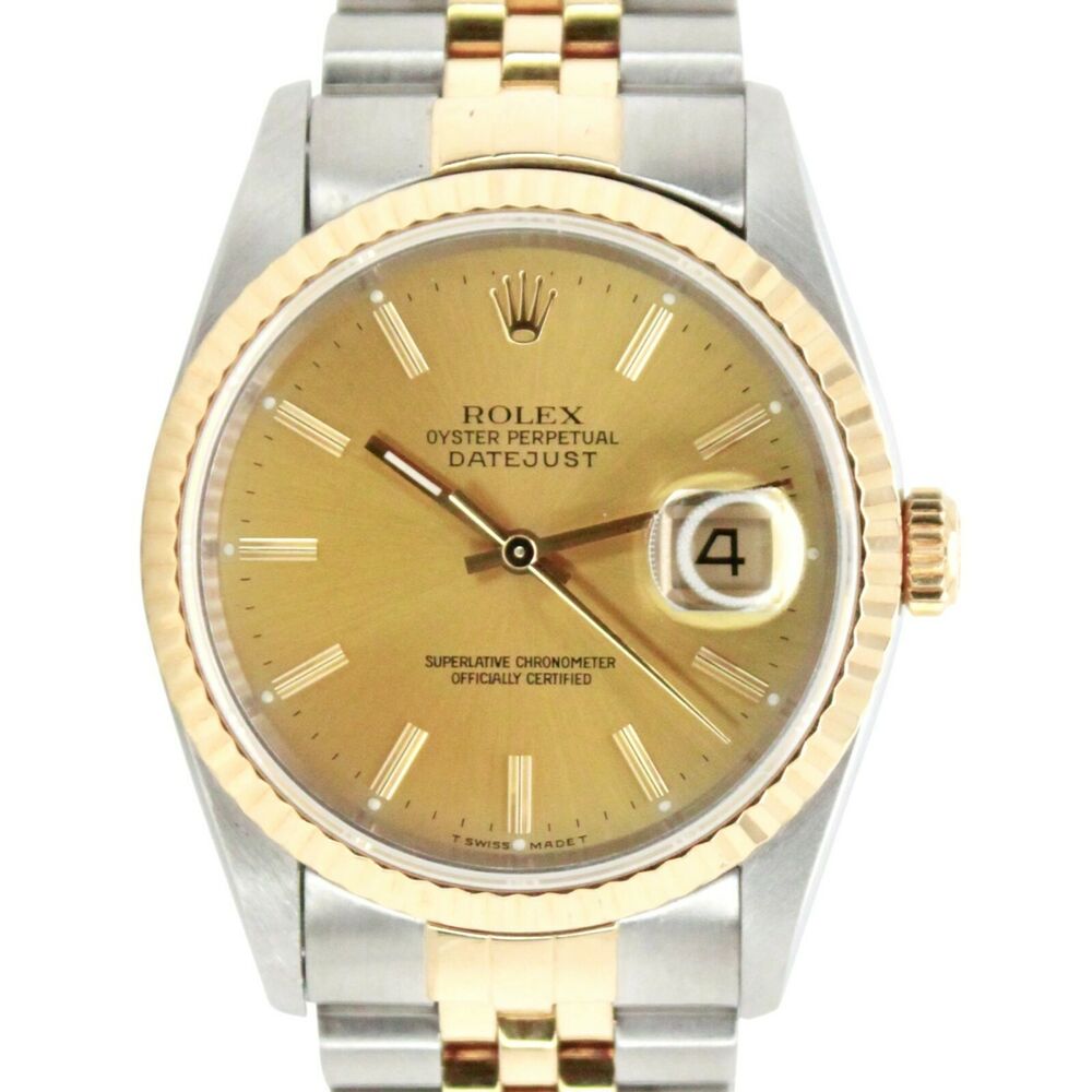 Rolex Datejust Champagne Index Jubilee 16233 w/ Paper - luxuriantconcierge