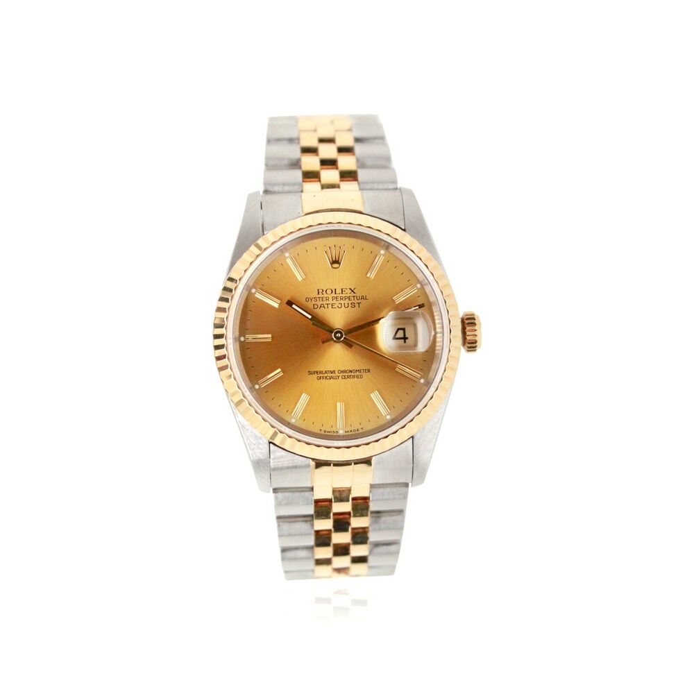 Rolex Datejust Champagne Index Jubilee 16233 w/ Paper - luxuriantconcierge