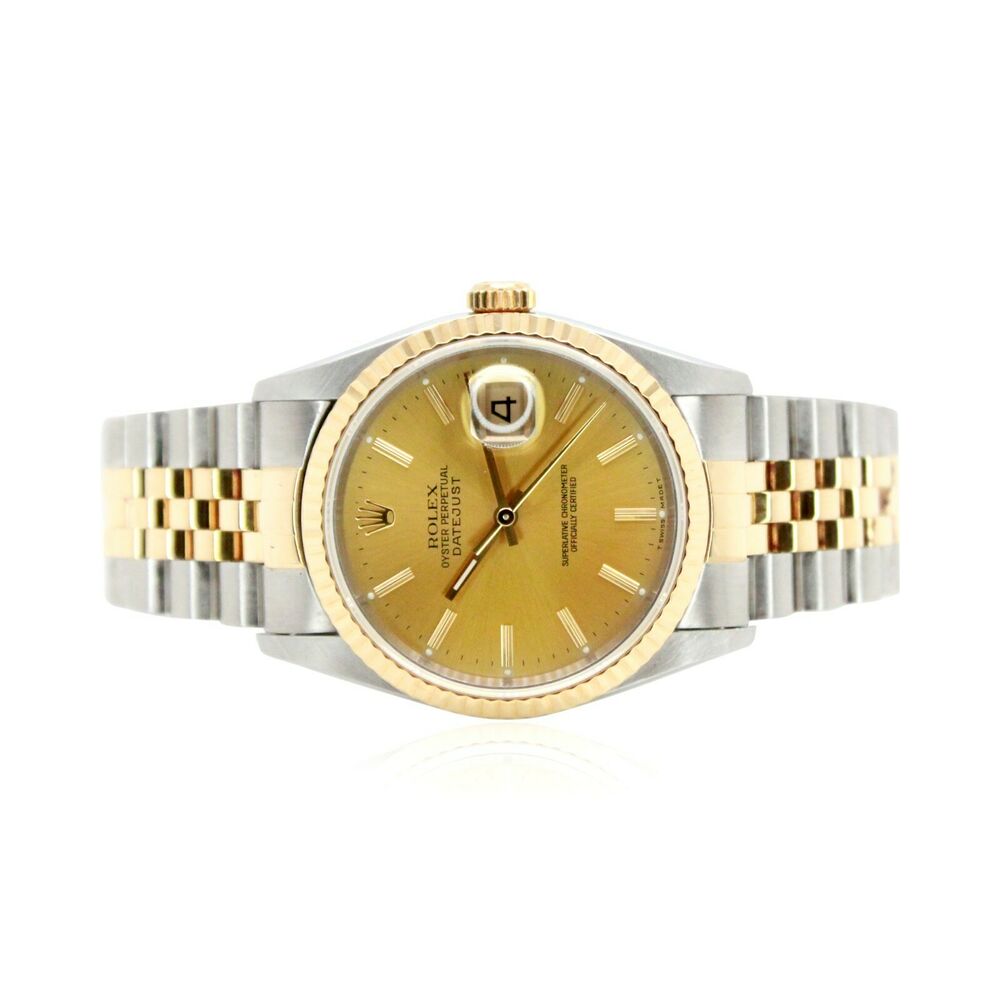 Rolex Datejust Champagne Index Jubilee 16233 w/ Paper - luxuriantconcierge