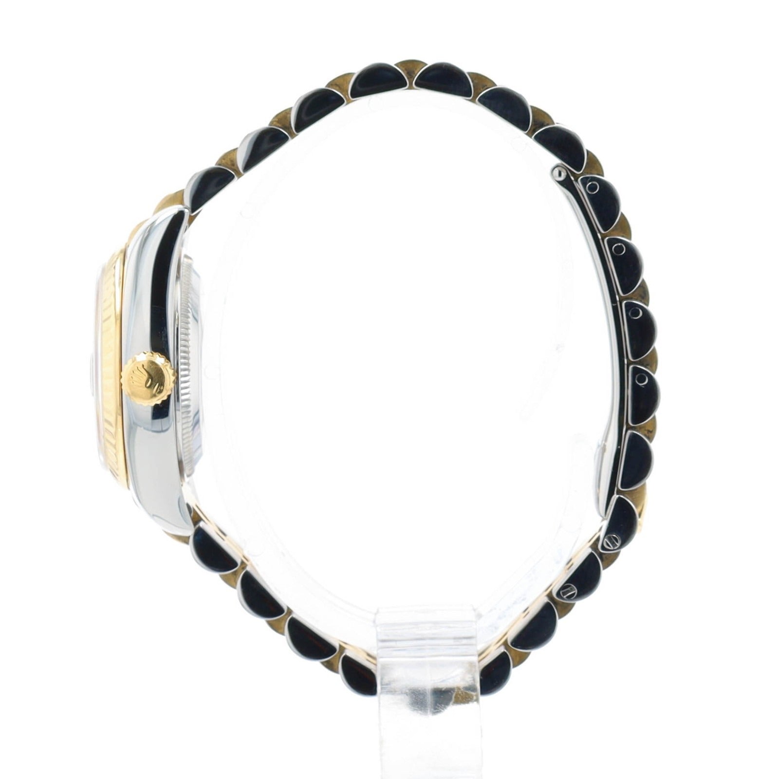 Rolex Ladies Datejust 179173 Two-Tone 18KY & Steel Black Diamond Jubilee Watch - Luxuriant Concierge