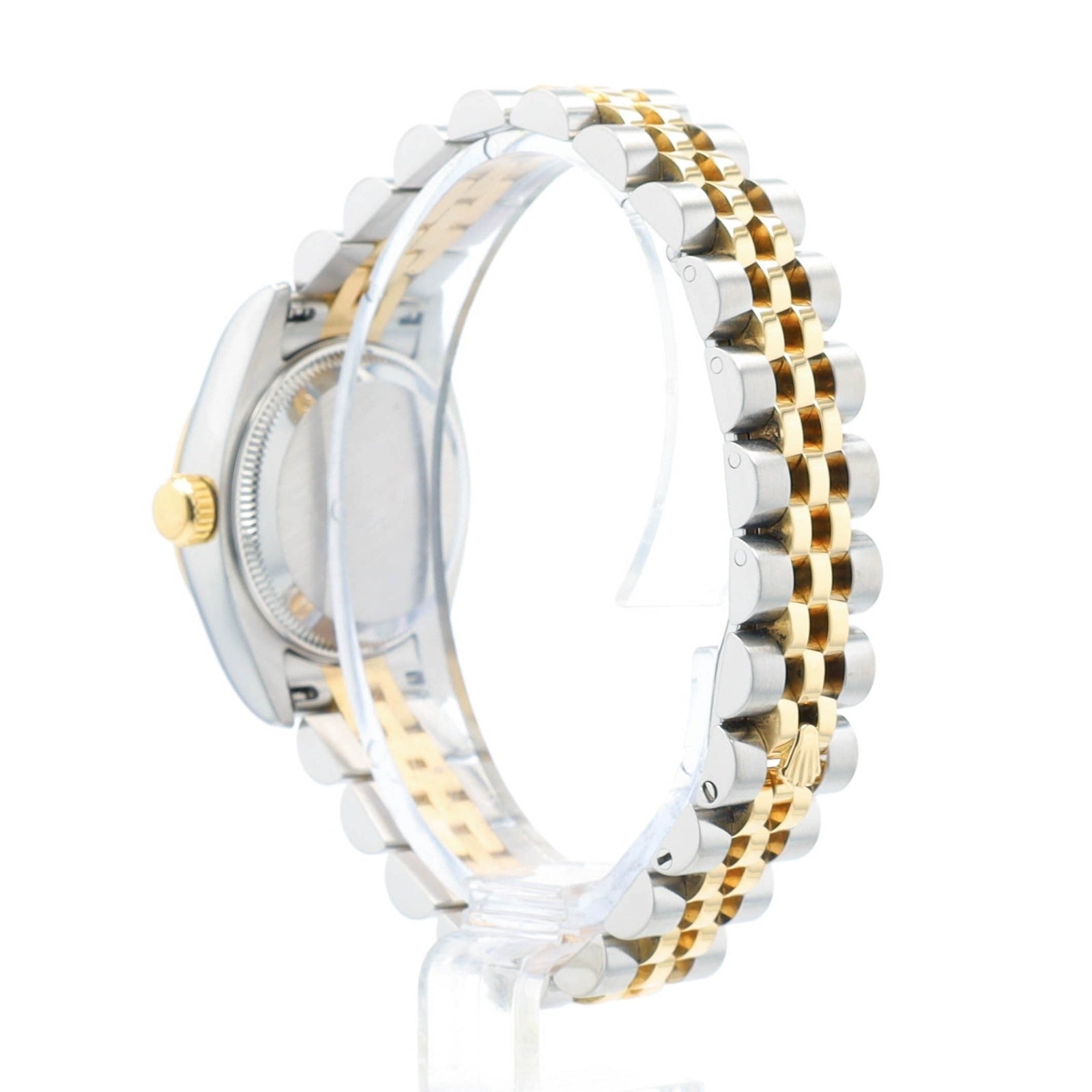 Rolex Ladies Datejust 179173 Two-Tone 18KY & Steel Black Diamond Jubilee Watch - Luxuriant Concierge