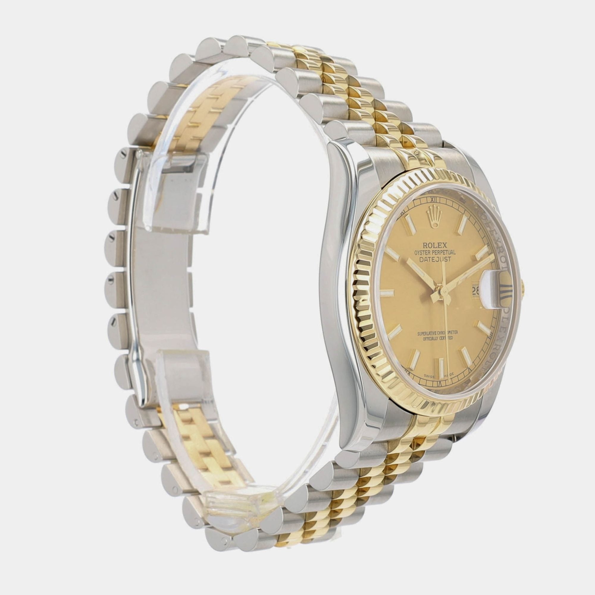 Rolex Datejust 116233 Two-Tone 18KY & Steel Champagne Index Jubilee 36mm Watch - Luxuriant Concierge