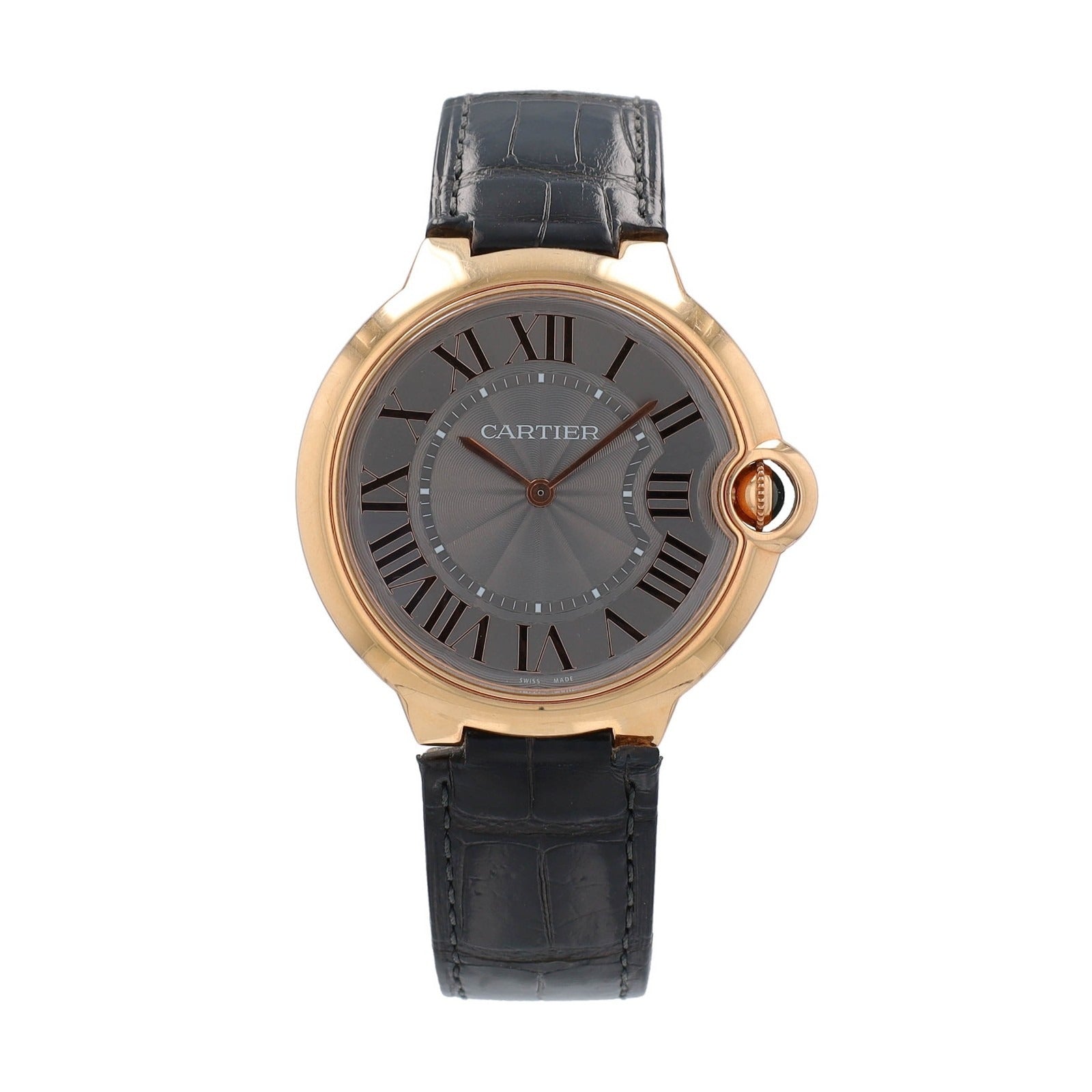 Cartier Ballon Blue W6920089 18K Solid Rose Gold Roman Dial Unisex 40mm Watch - Luxuriant Concierge