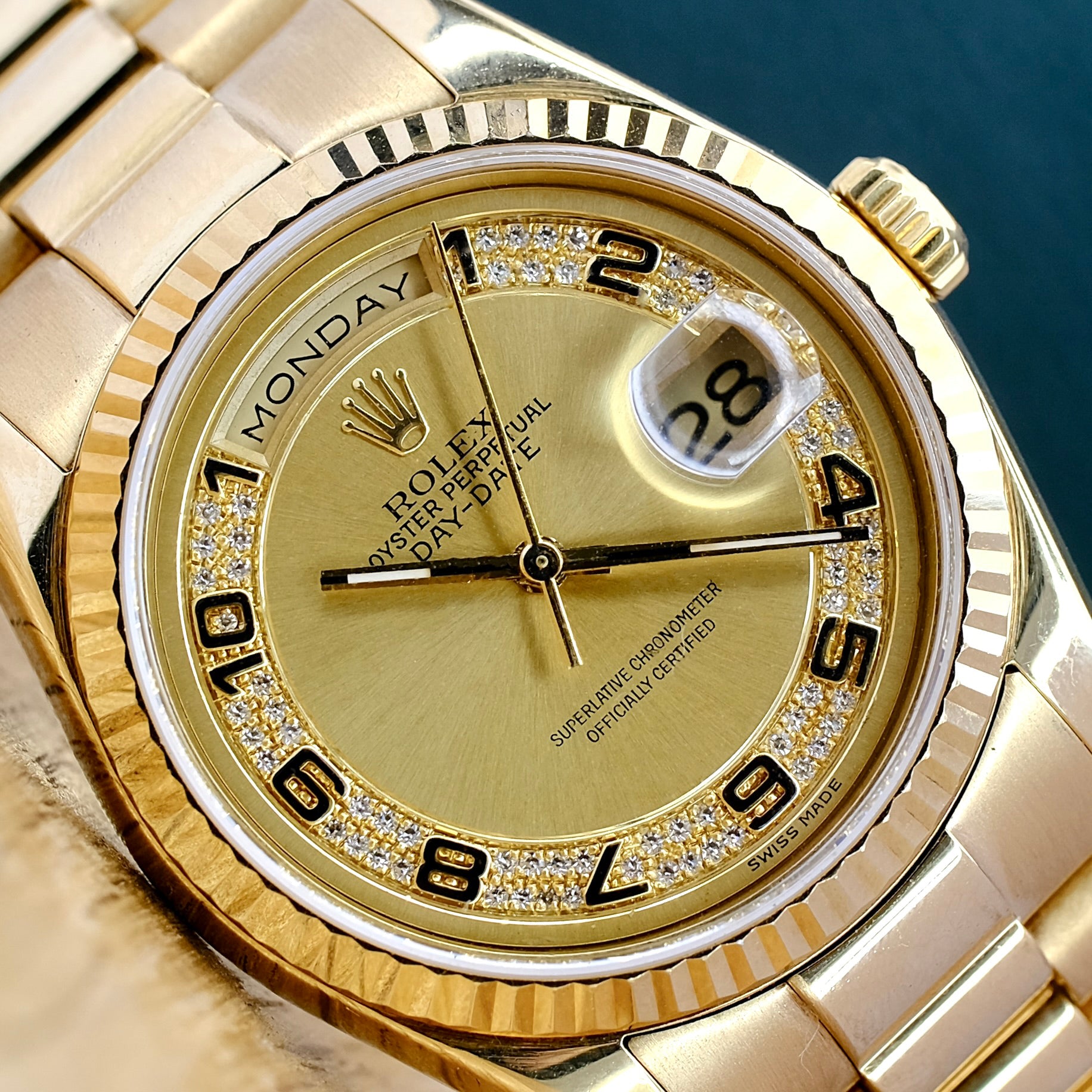 Rolex Day-date Champagne Arabic-Diamond President Band 118238 - Luxuriant Concierge