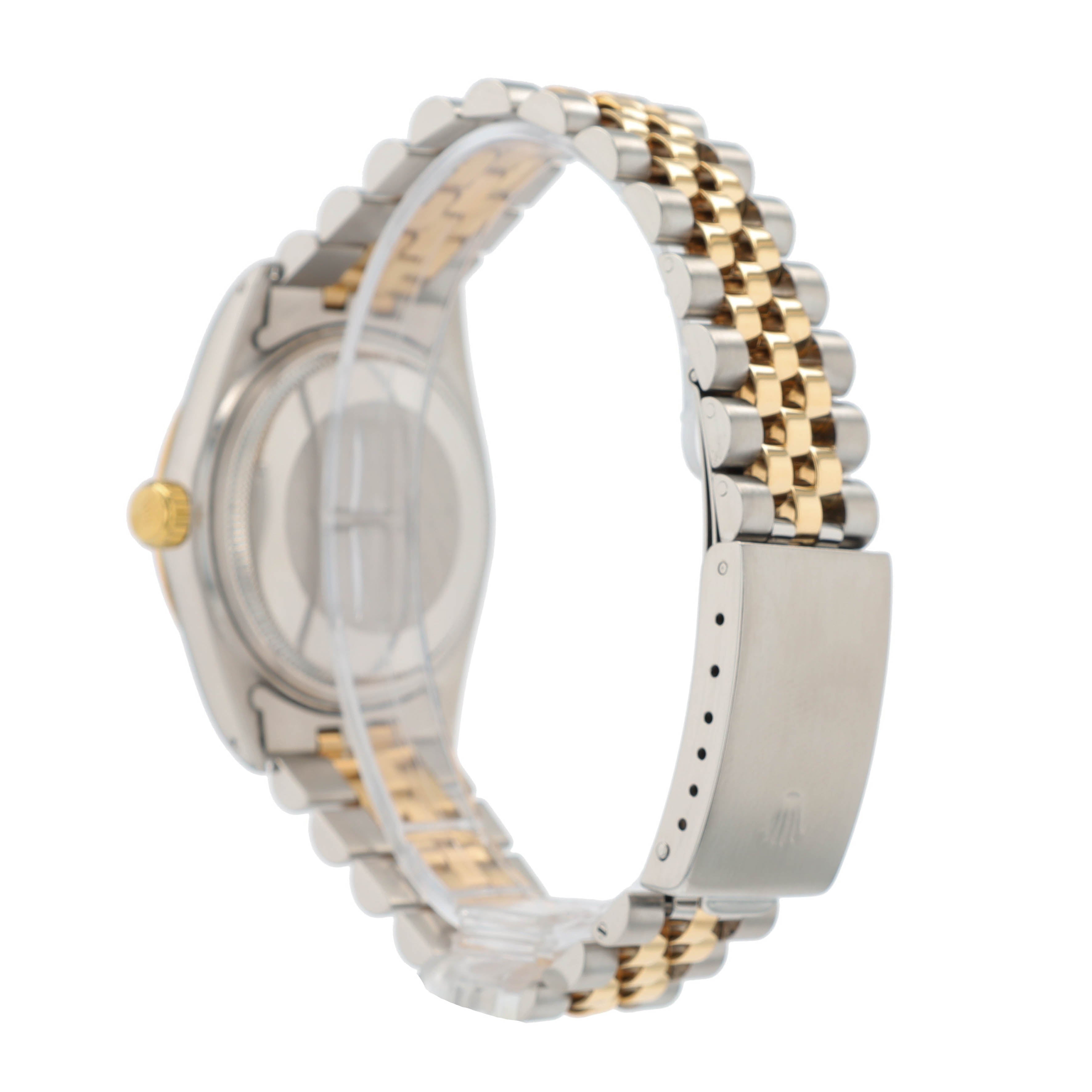 Rolex Datejust 16013 36mm Black Index Dial 18K Yellow Gold Bezel Jubilee Band