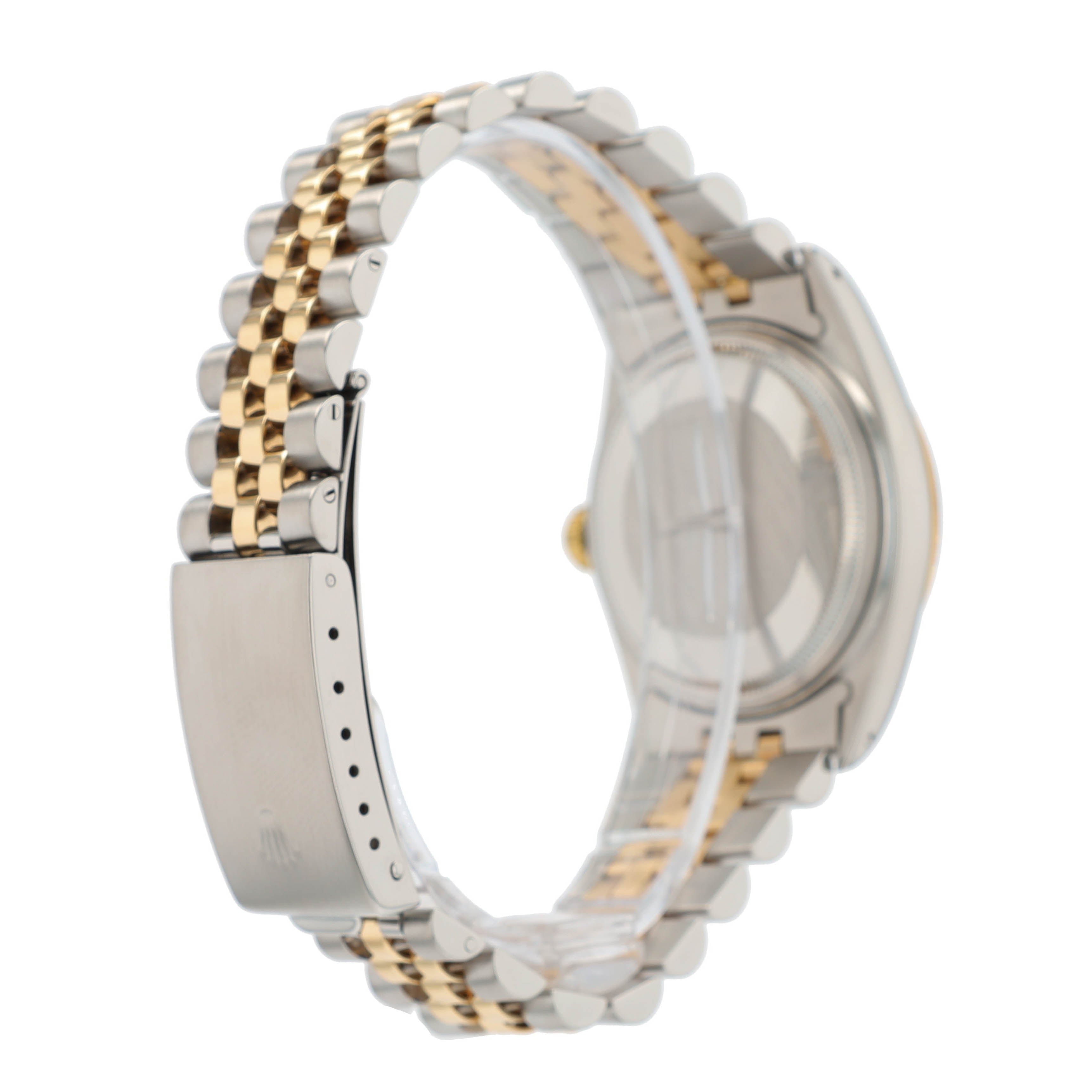 Rolex Datejust 16013 36mm Black Index Dial 18K Yellow Gold Bezel Jubilee Band